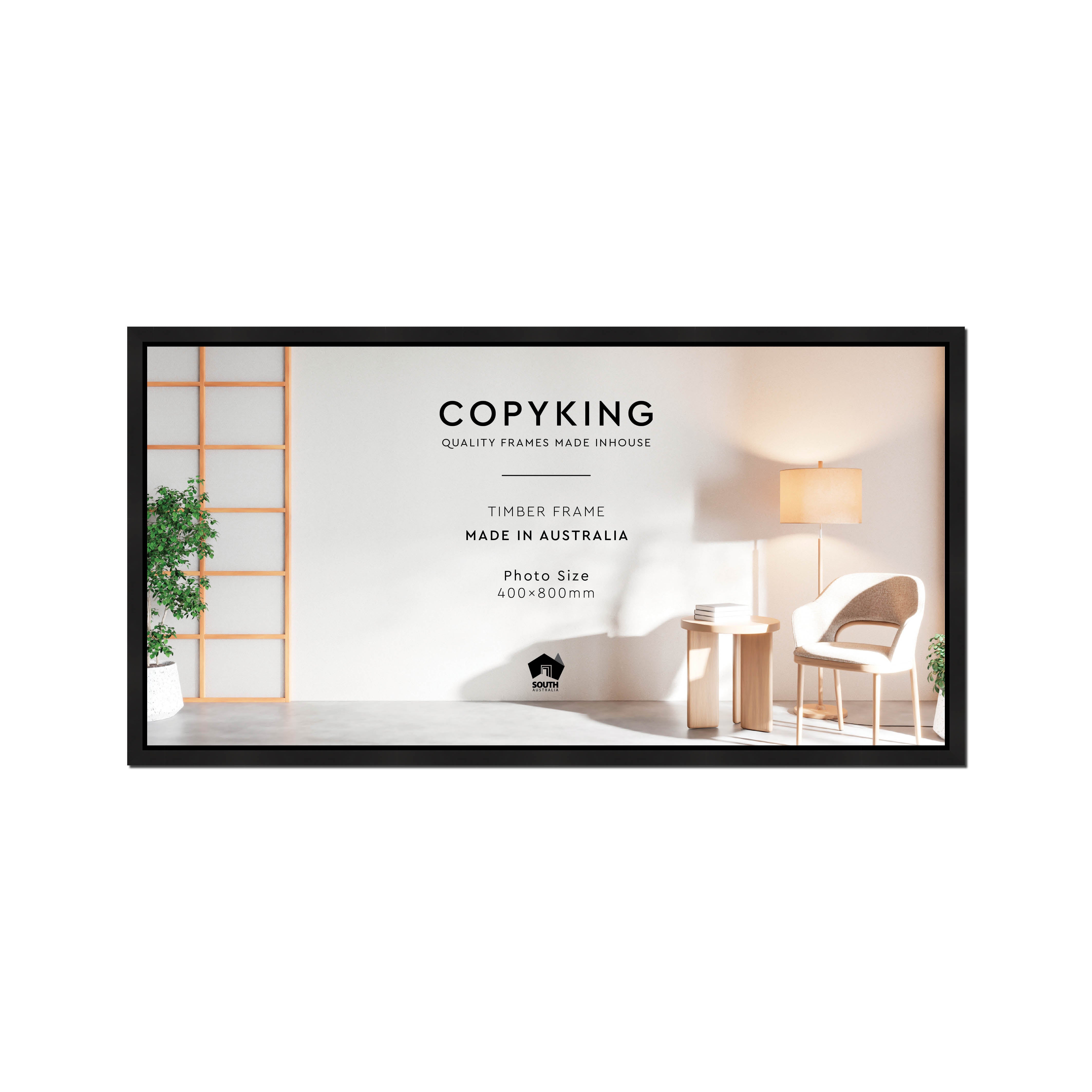 Manhattan Black 20mm Wood Panoramic Photo Frame - 40cm x 80cm – Copyking