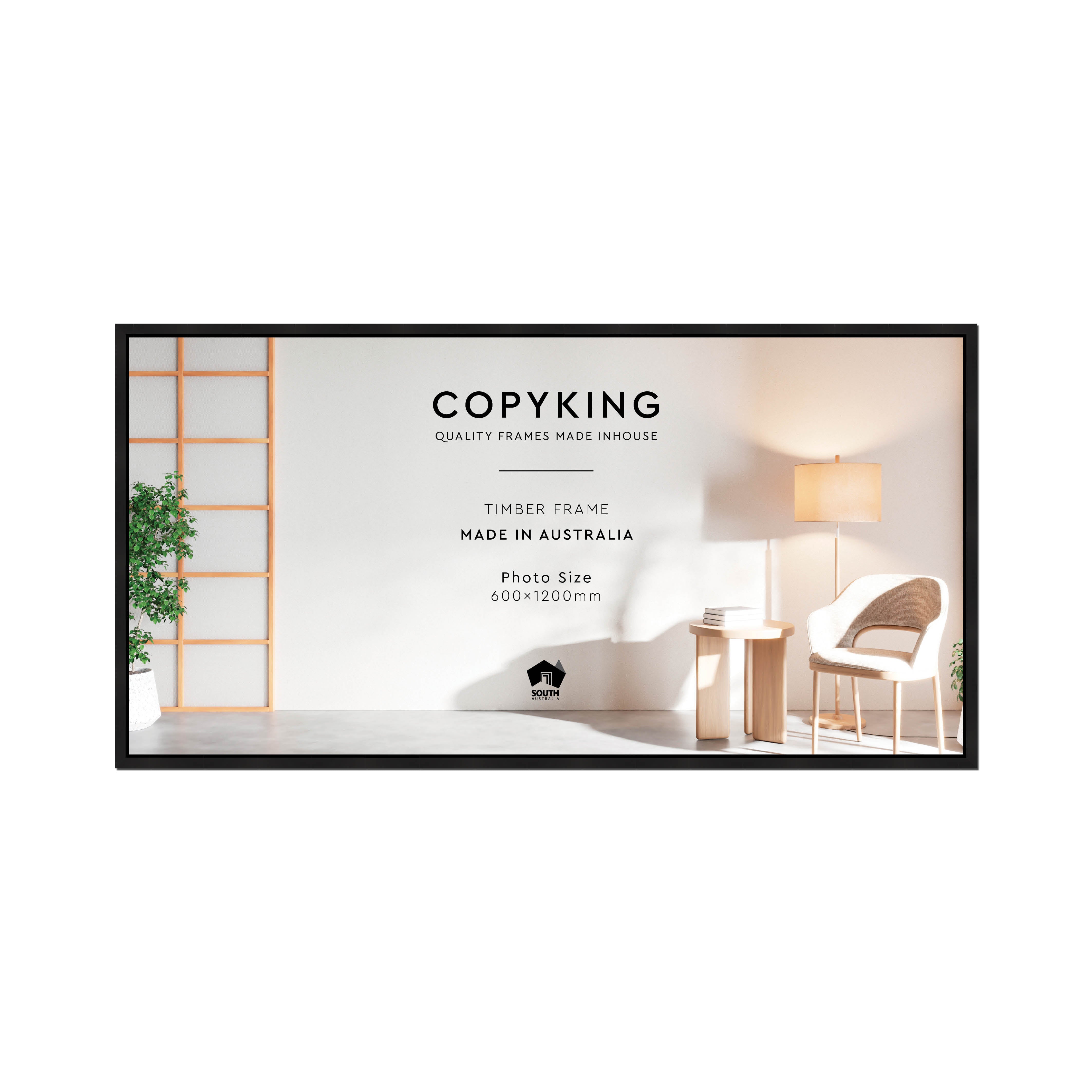 Manhattan Black 20mm Wood Panoramic Photo Frame - 60cm x 120cm – Copyking