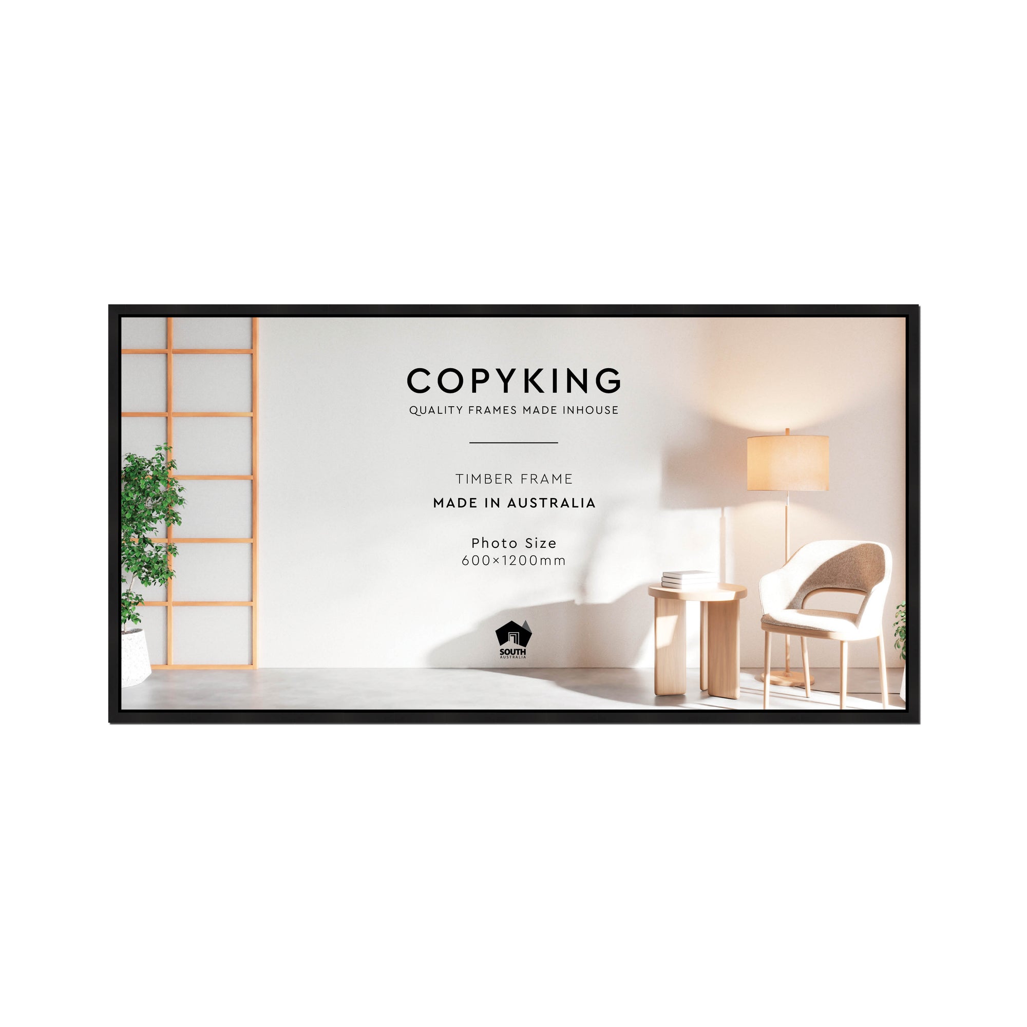 Manhattan Black 20mm Wood Panoramic Photo Frame - 60cm x 120cm