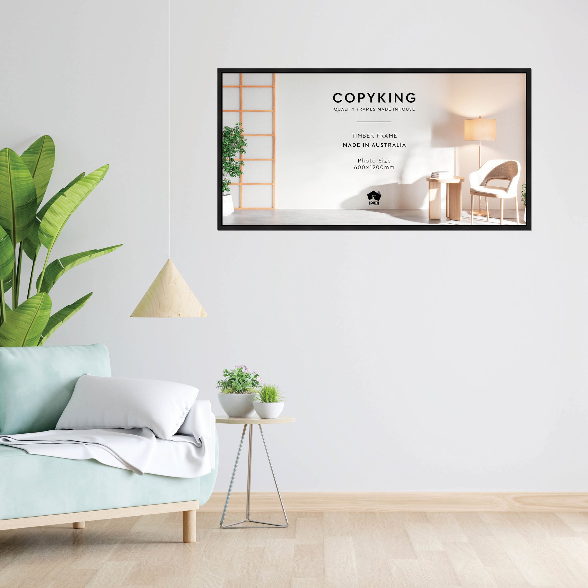 Manhattan Black 20mm Wood Panoramic Photo Frame - 60cm x 120cm