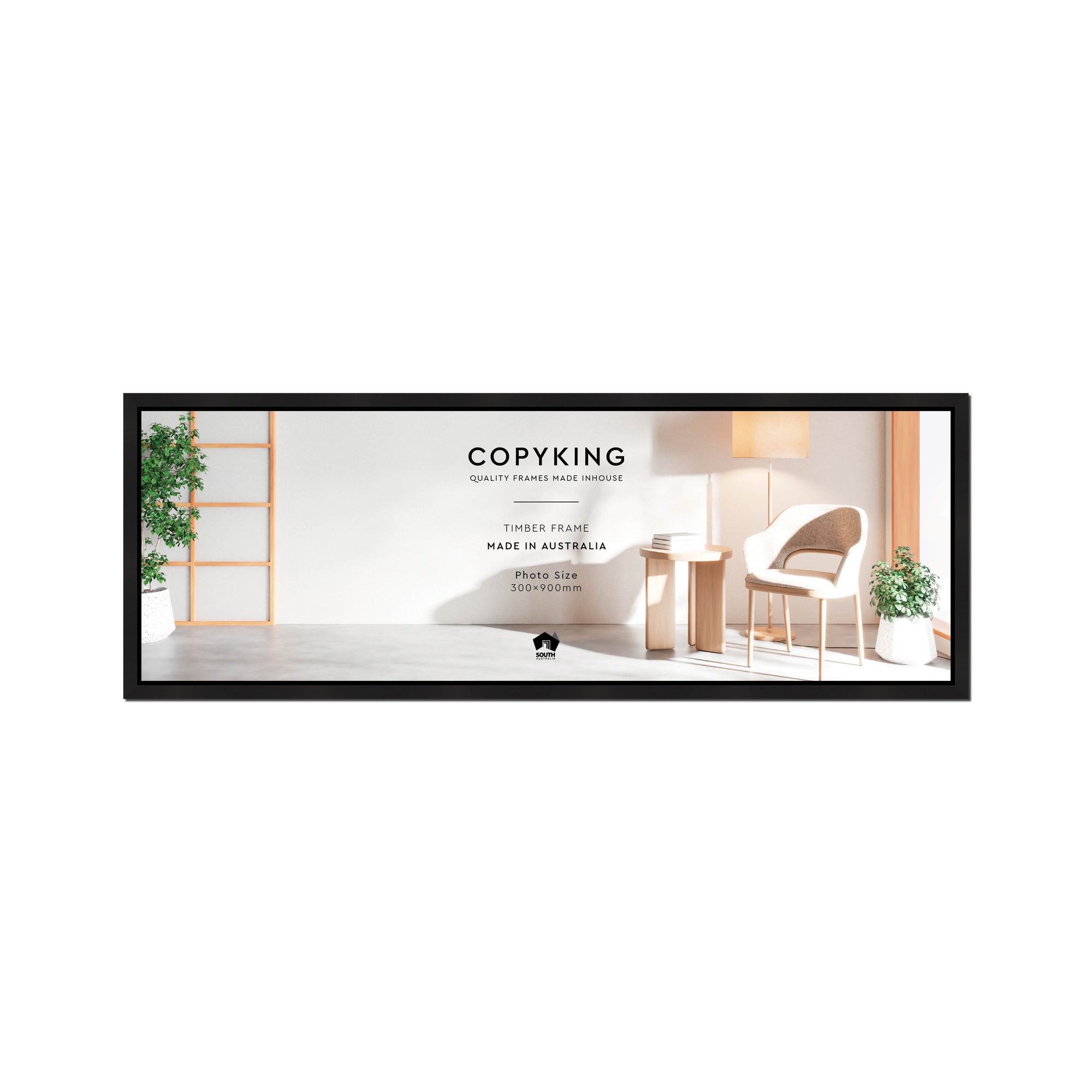 Manhattan Black 20mm Wood Panoramic Photo Frame - 30cm x 90cm