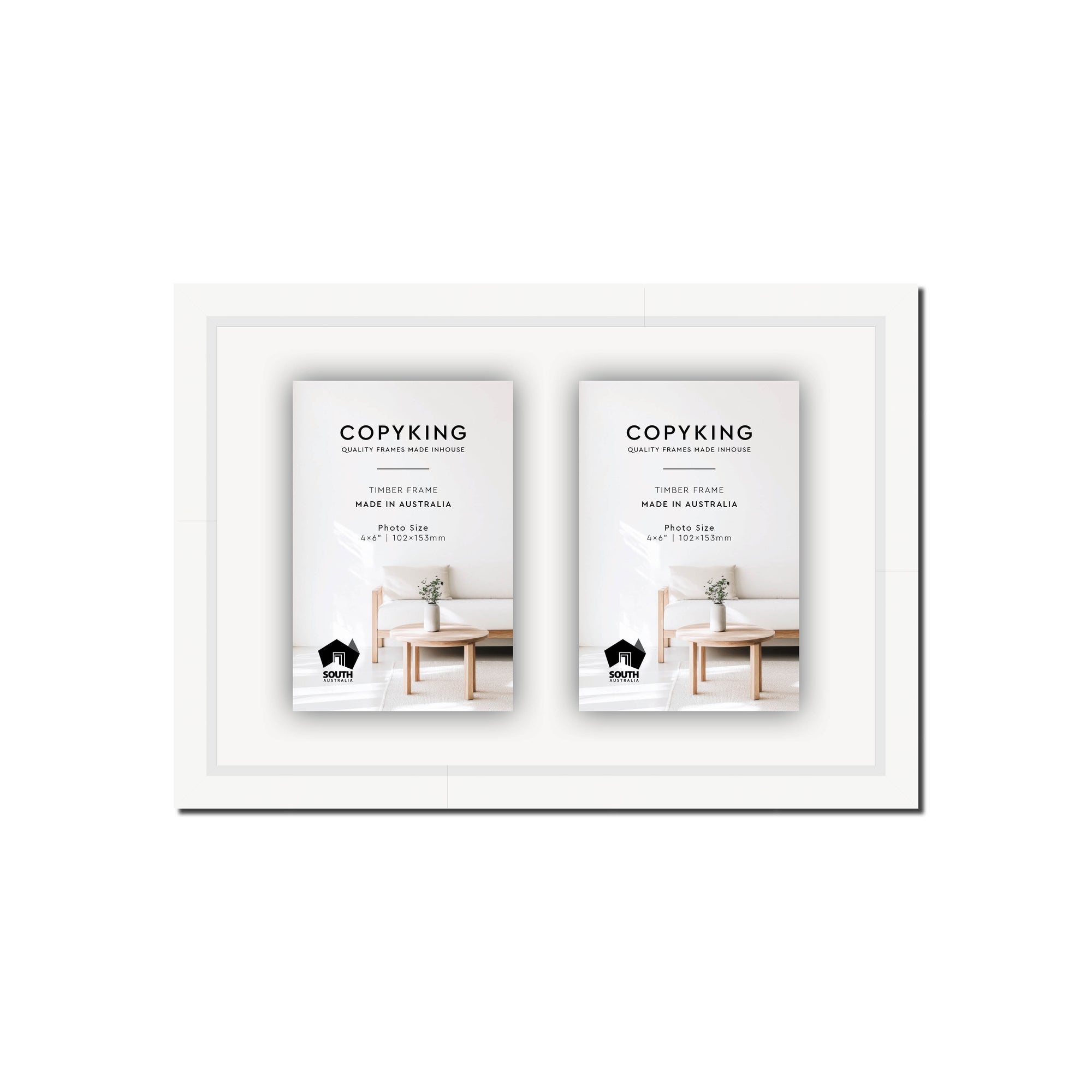 Manhattan White 20mm Wood Collage Photo Frame - 8" x 12" - 2 Photos (4" x 6")