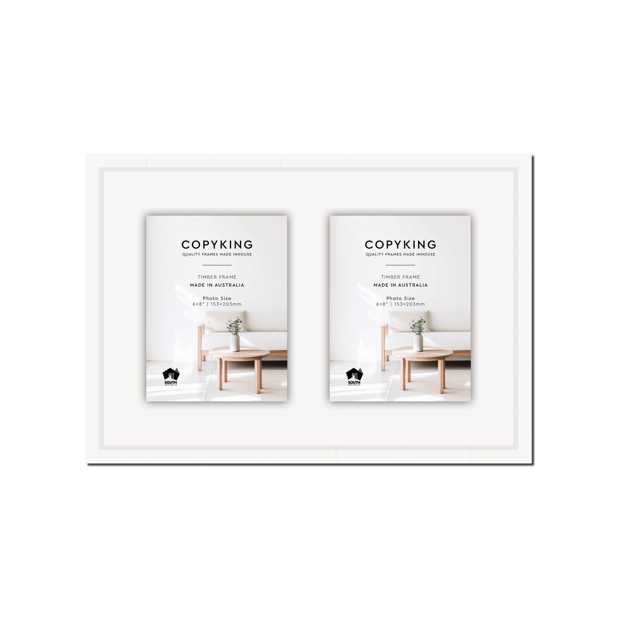 Manhattan White 20mm Wood Collage Photo Frame - 12" x 18" - 2 Photos (6" x 8")