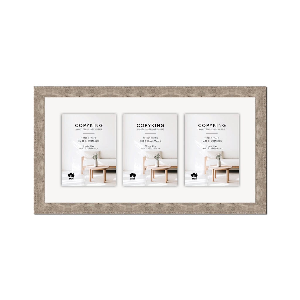Moma Ash 32mm Wood Collage Photo Frame - 12" x 24" - 3 Photos (6" x 8")