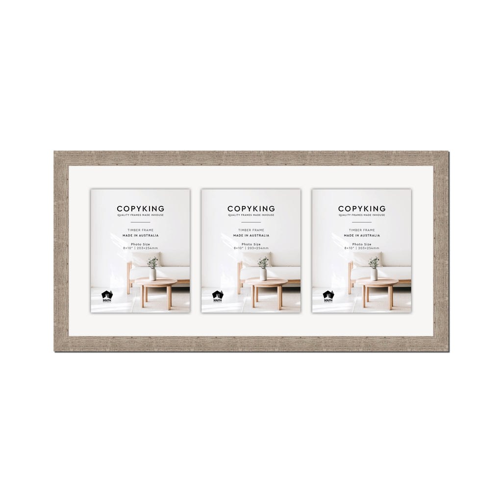 Moma Ash 32mm Wood Collage Photo Frame - 14" x 30" - 3 Photos (8" x 10")