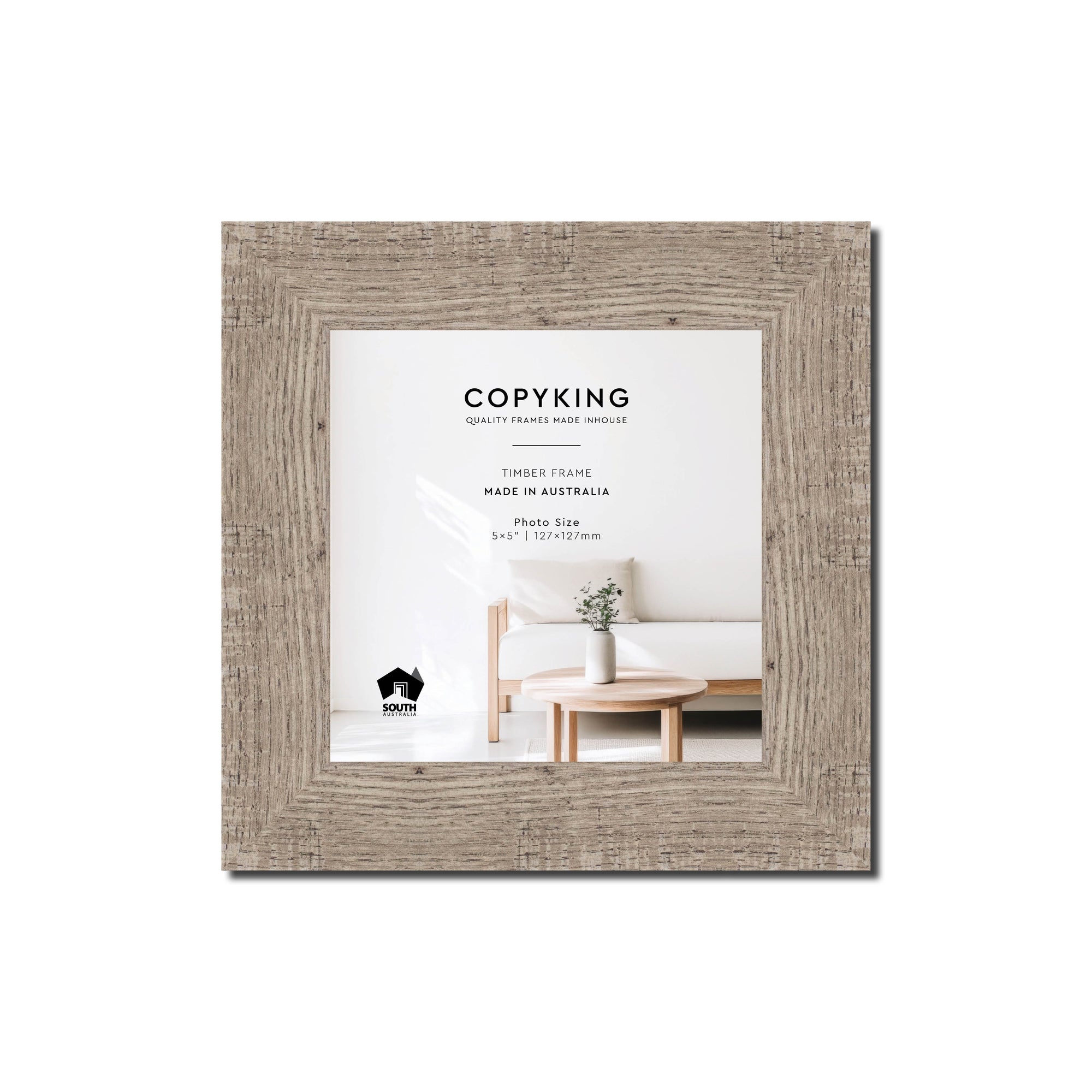 Moma Ash 32mm Wood Square Photo Frame - 5" x 5" (127mm x 127mm)