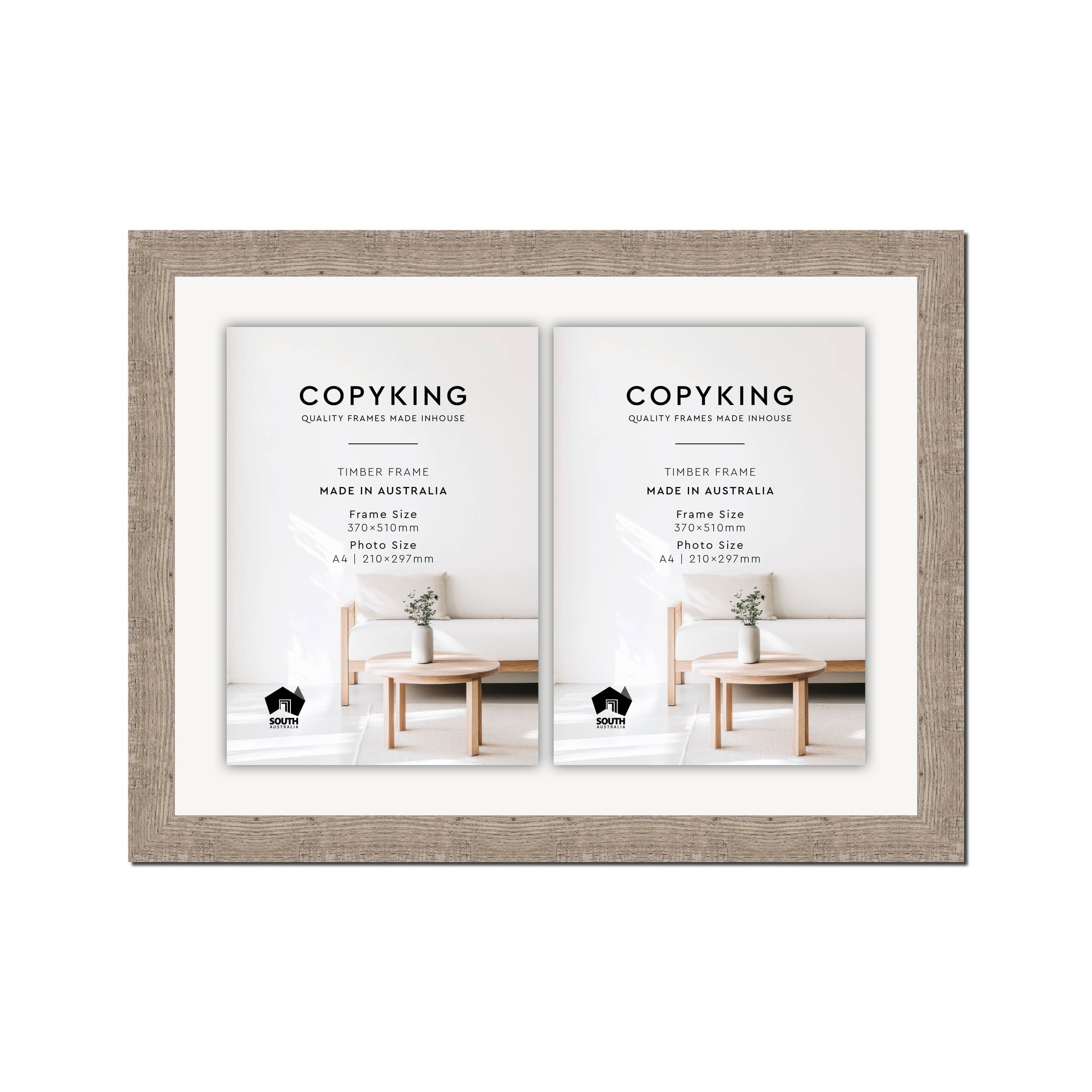 Moma Ash 32mm Wood Certificate Frame - 370mm x 510mm - 2 Certificates (A4)