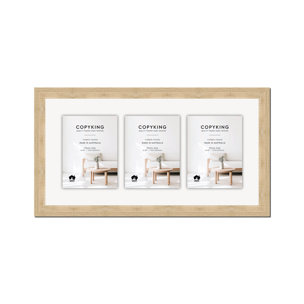 Moma Camel  32mm Wood Collage Photo Frame - 12" x 24" - 3 Photos (6" x 8")