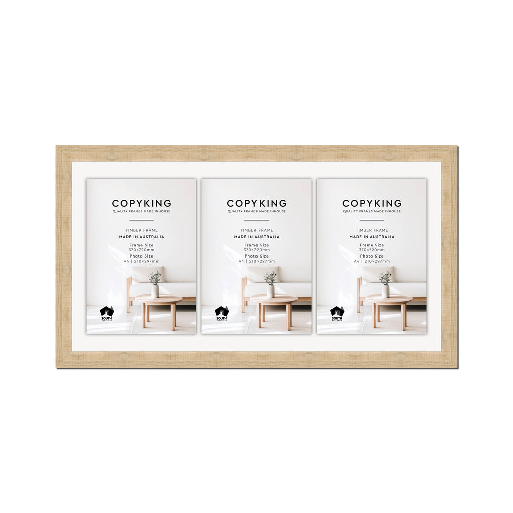 Moma Camel  32mm Wood Certificate Frame - 370mm x 720mm - 3 Certificates (A4)
