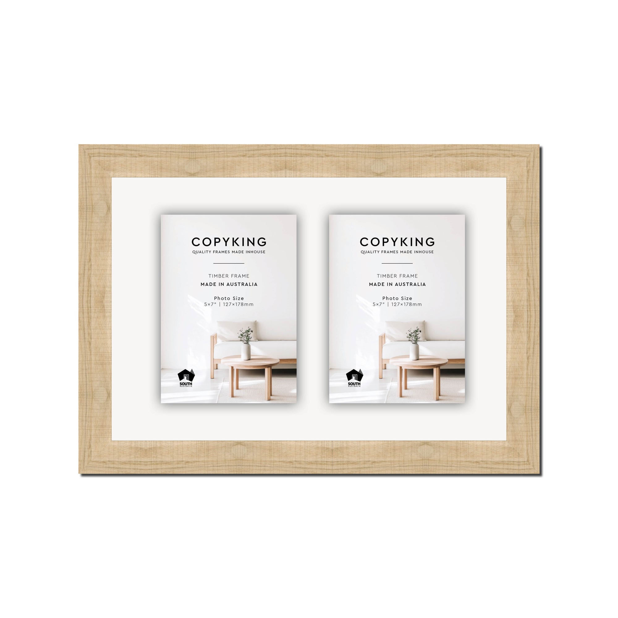Moma Camel  32mm Wood Collage Photo Frame - 10" x 15" - 2 Photos (5" x 7")