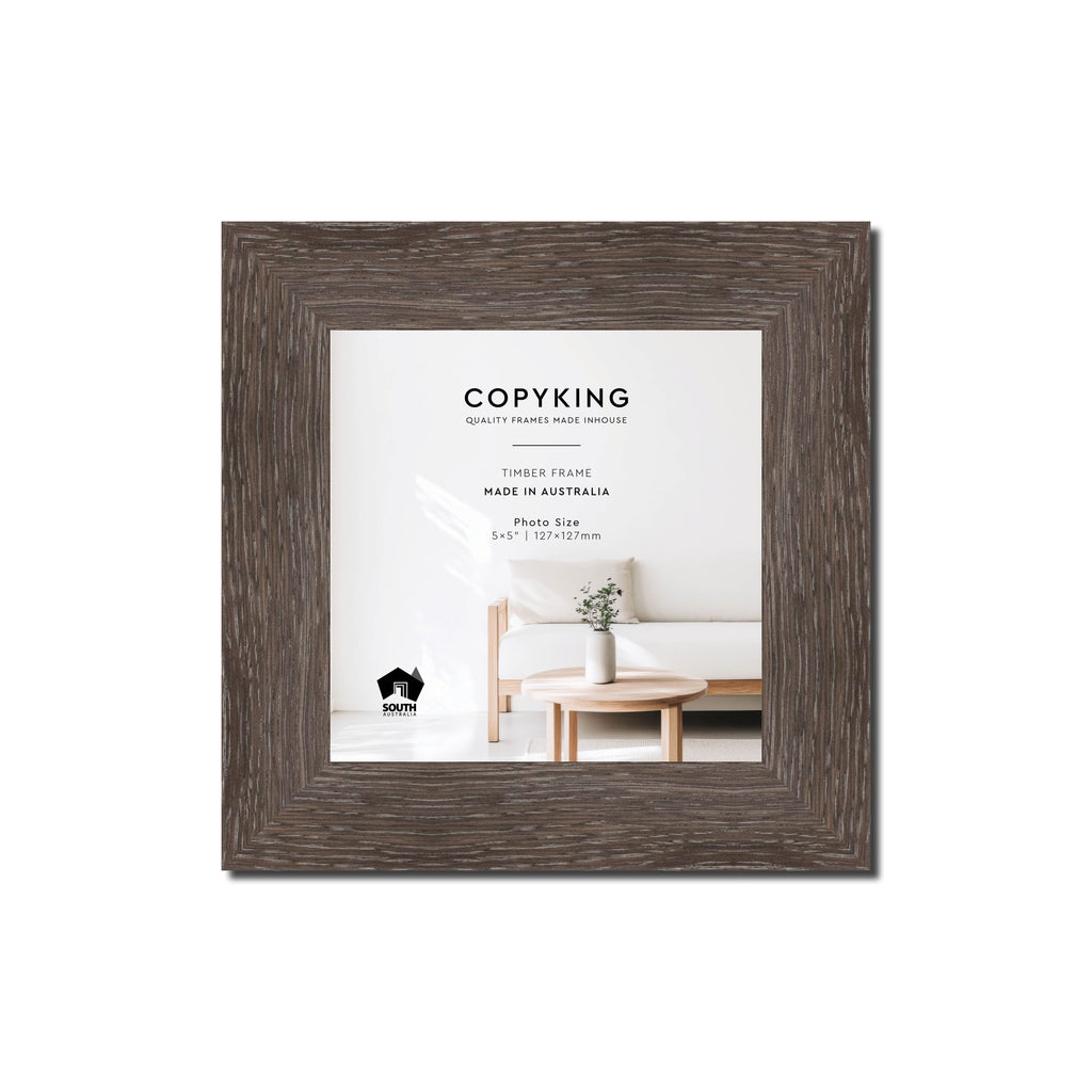 Moma Charcoal 32mm Wood Square Photo Frame - 5" x 5" (127mm x 127mm)