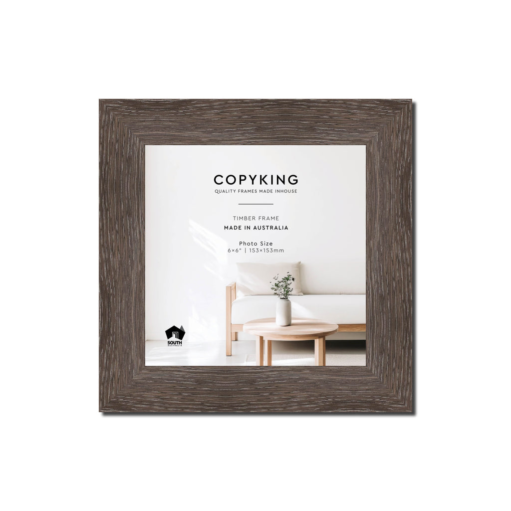 Moma Charcoal 32mm Wood Square Photo Frame - 6" x 6" (153mm x 153mm)