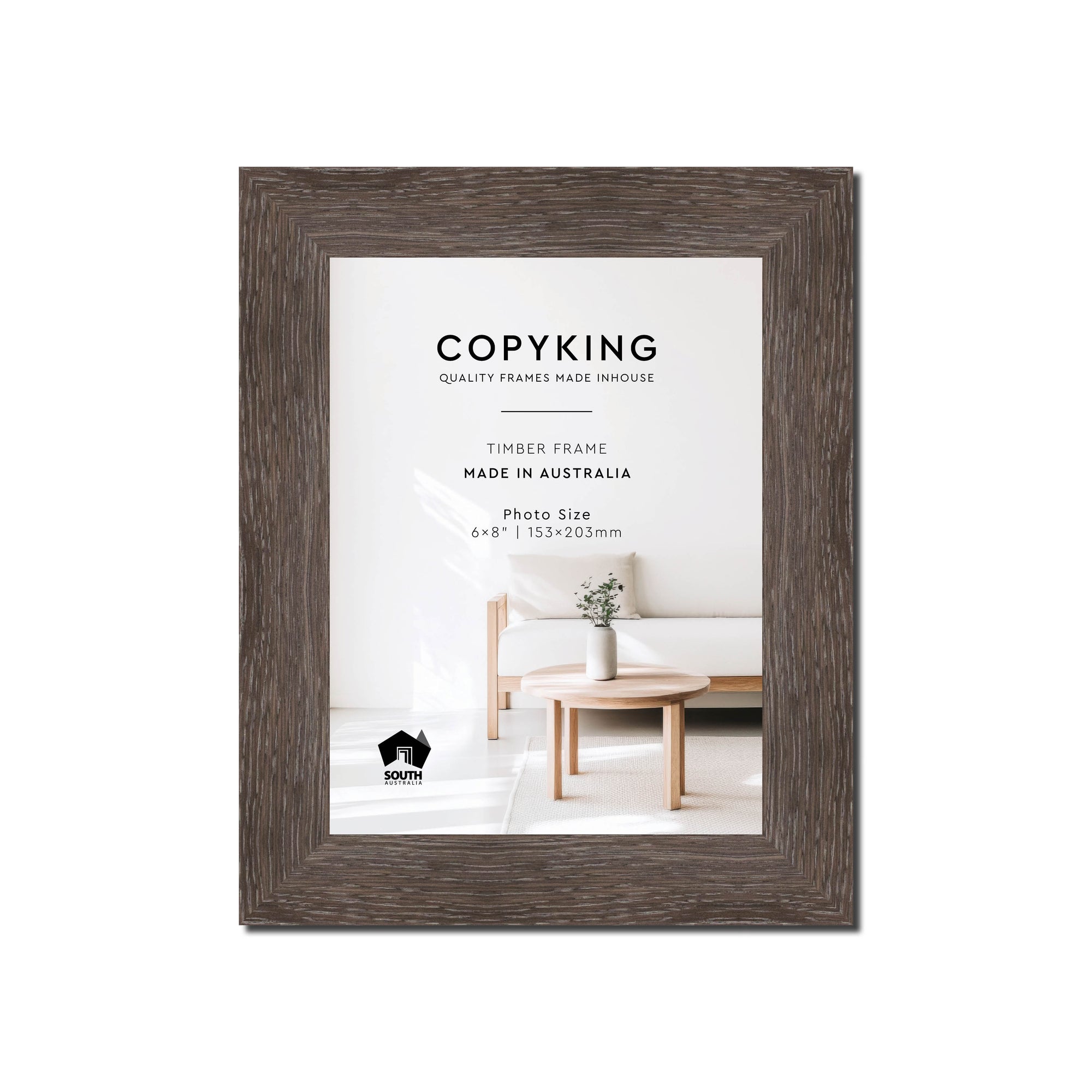 Moma Charcoal 32mm Wood Photo Frame - 6" x 8" (153mm x 203mm)
