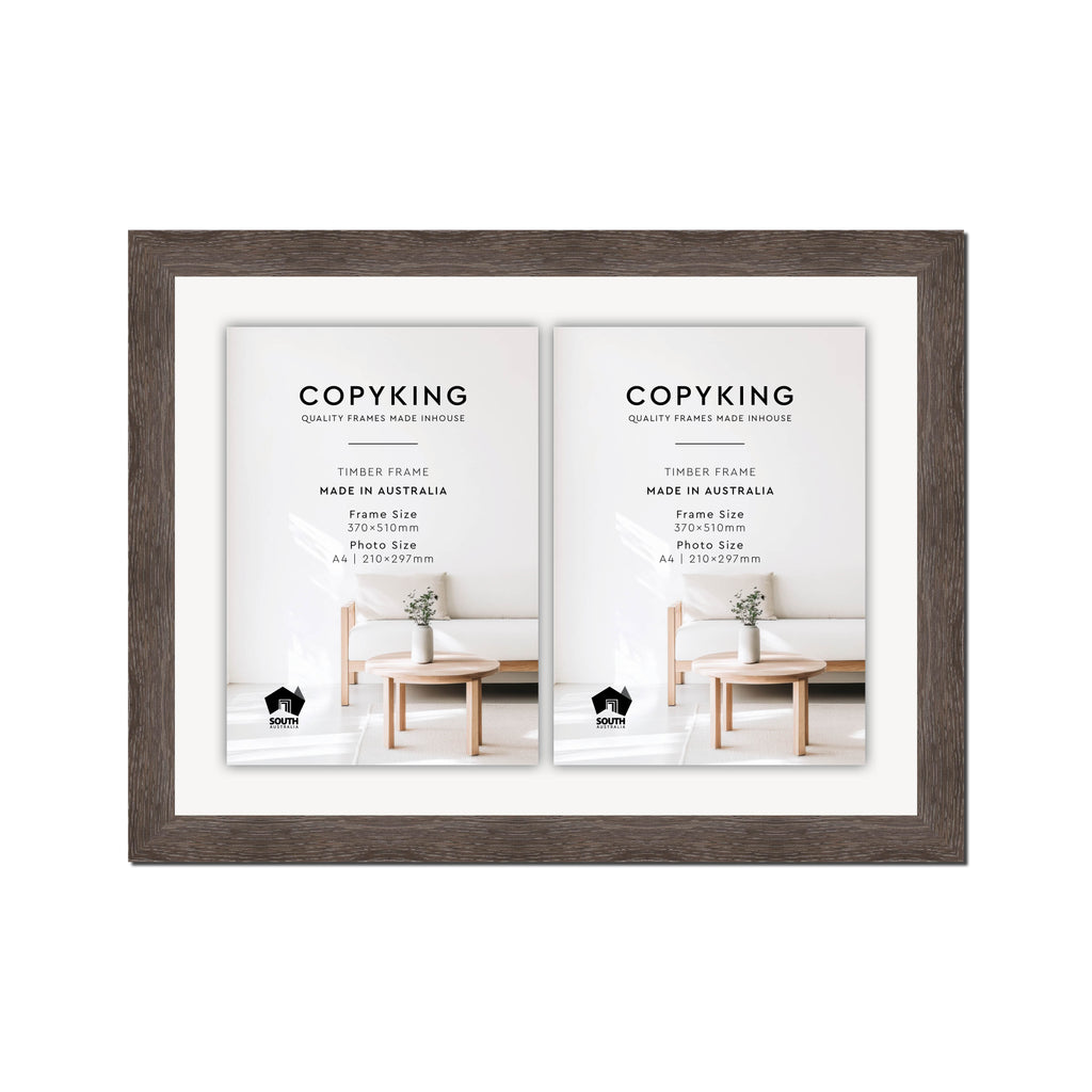 Moma Charcoal 32mm Wood Certificate Frame - 370mm x 510mm - 2 Certificates (A4)