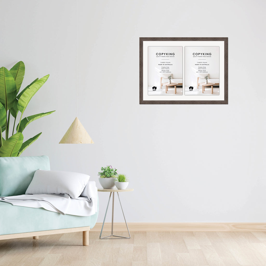 Moma Charcoal 32mm Wood Certificate Frame - 520mm x 710mm - 2 Certificates (A3)