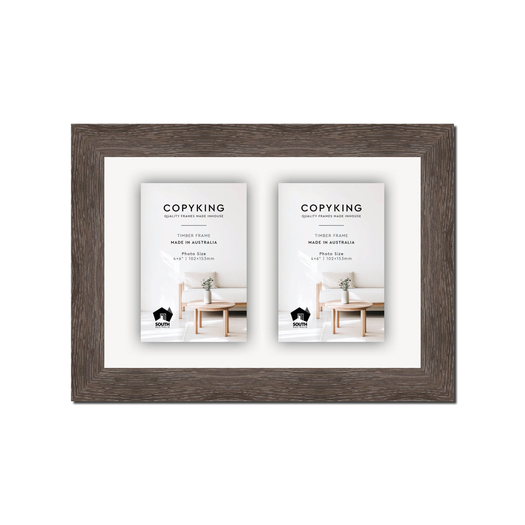 Moma Charcoal 32mm Wood Collage Photo Frame - 8" x 12" - 2 Photos (4" x 6")