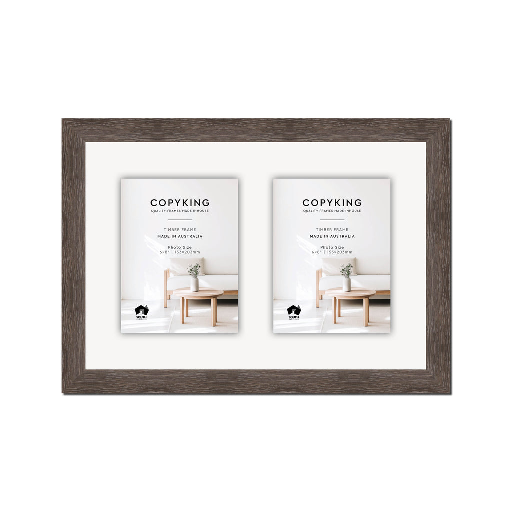 Moma Charcoal 32mm Wood Collage Photo Frame - 12" x 18" - 2 Photos (6" x 8")