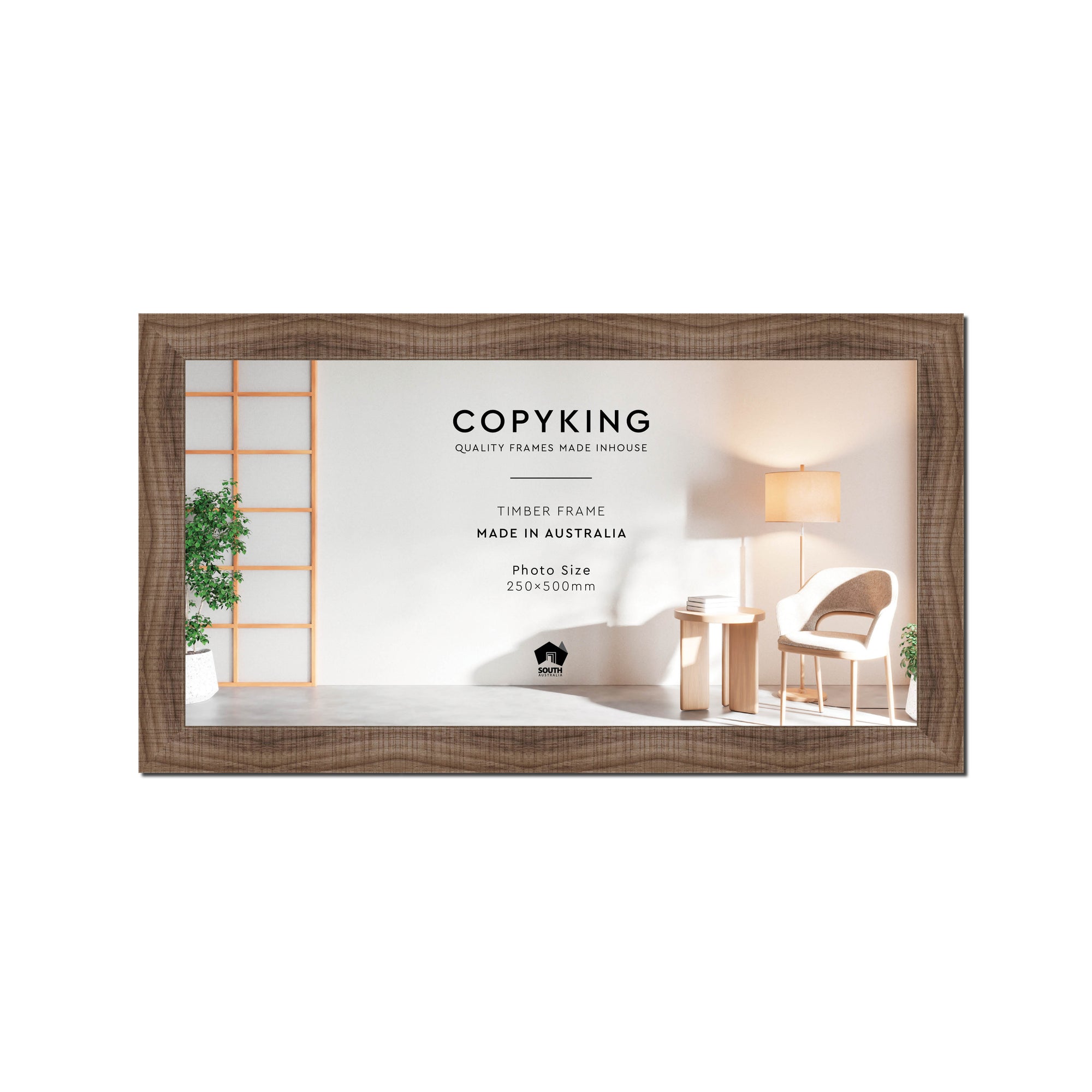 Moma Chocolate  32mm Wood Panoramic Photo Frame - 25cm x 50cm
