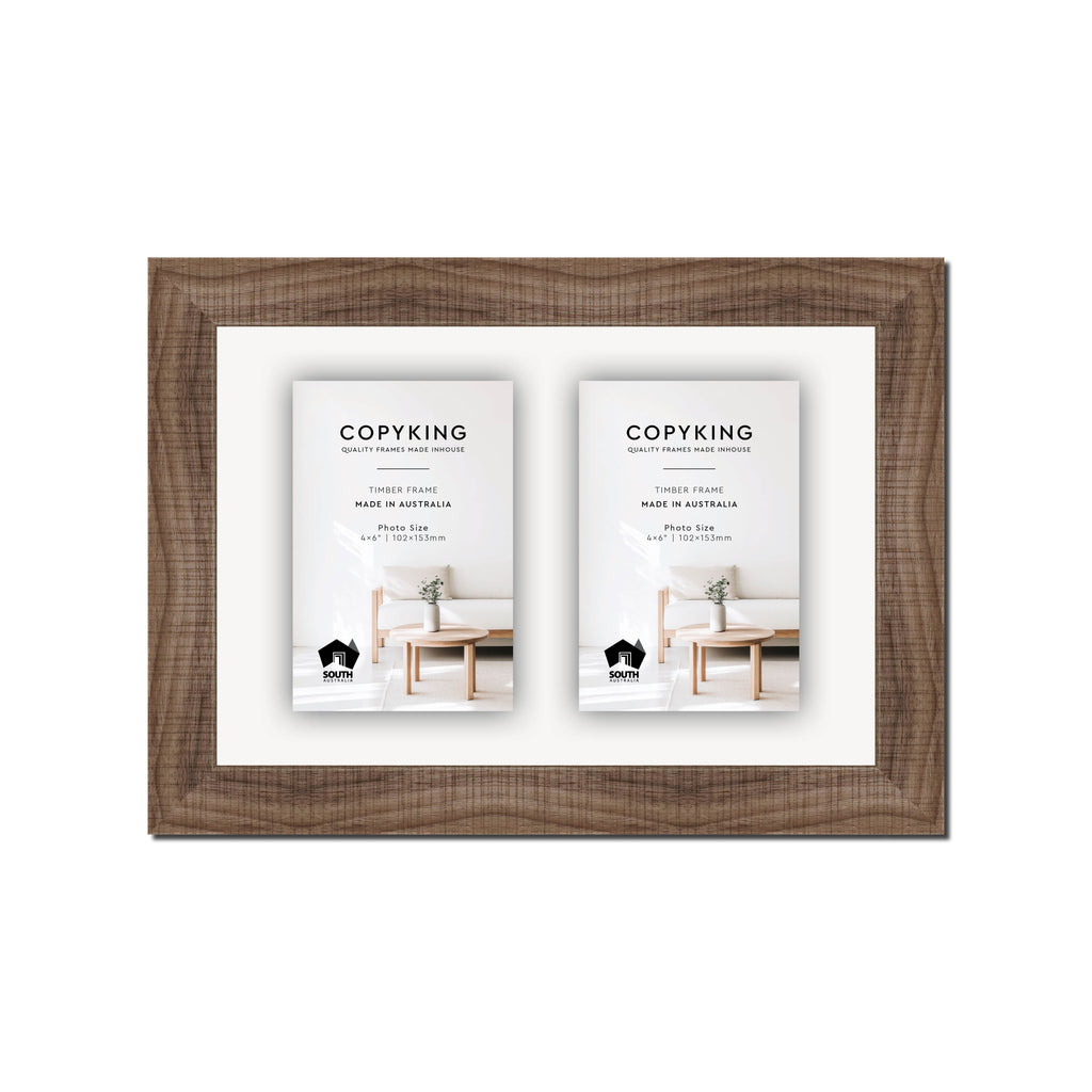 Moma Chocolate  32mm Wood Collage Photo Frame - 8" x 12" - 2 Photos (4" x 6")
