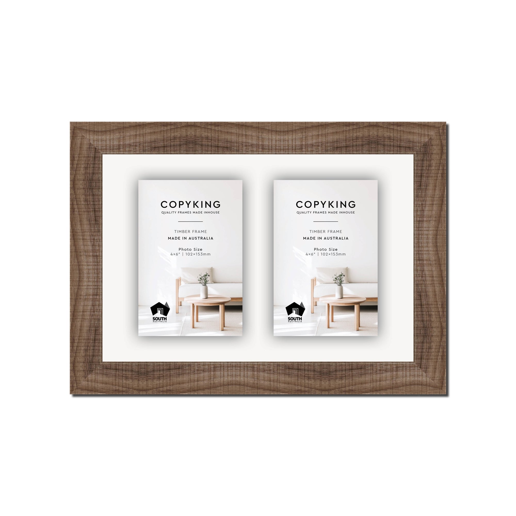 Moma Chocolate  32mm Wood Collage Photo Frame - 8" x 12" - 2 Photos (4" x 6")