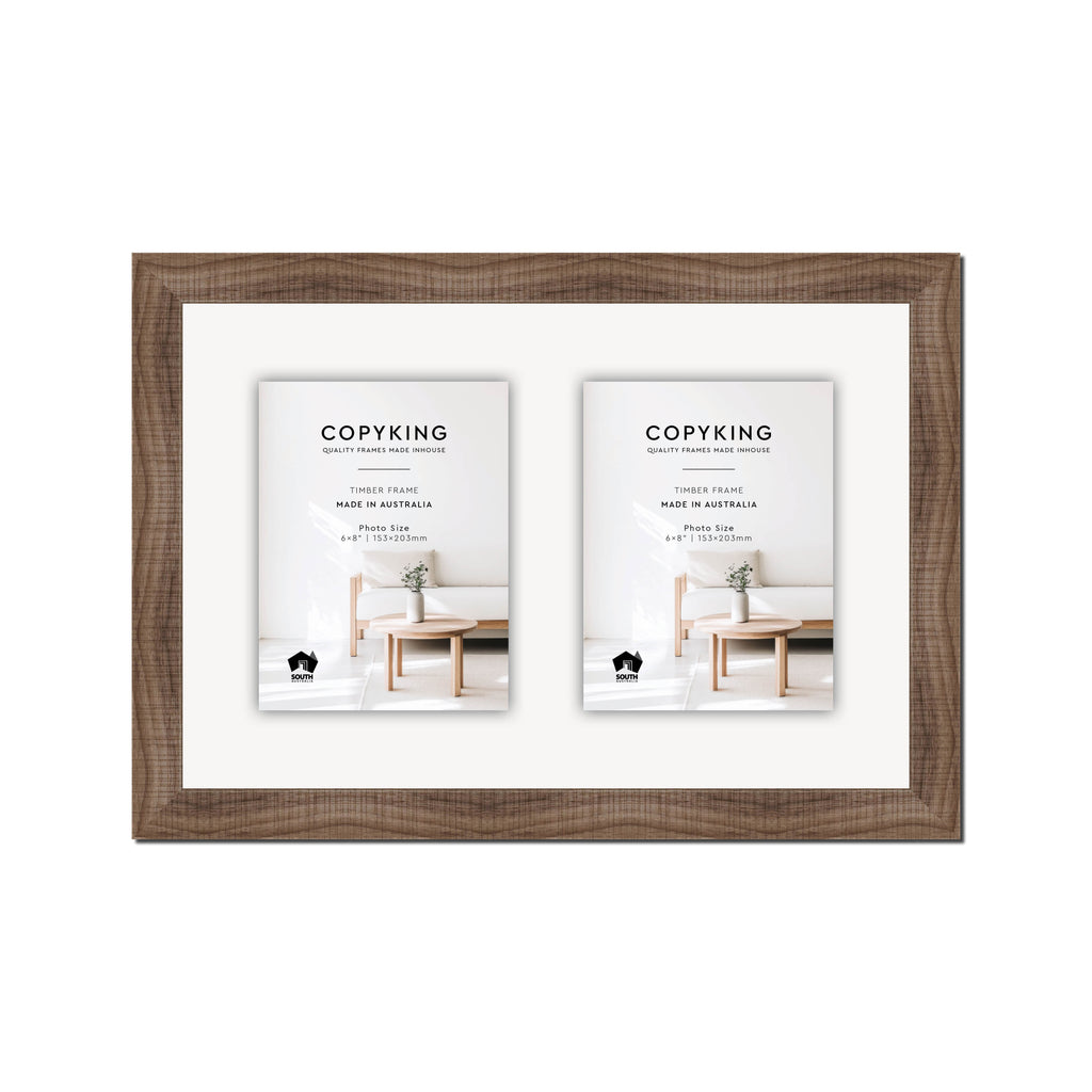 Moma Chocolate  32mm Wood Collage Photo Frame - 12" x 18" - 2 Photos (6" x 8")