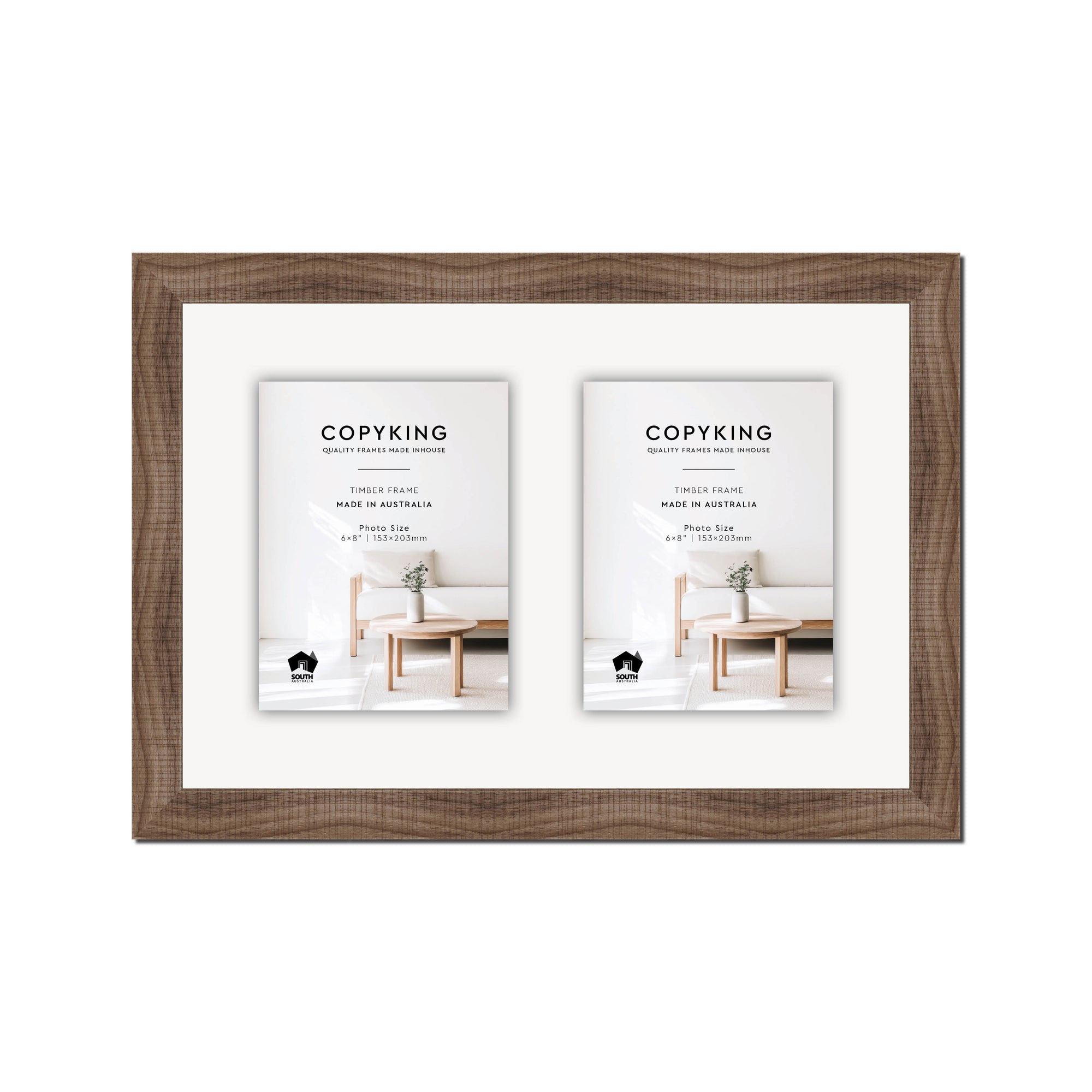 Moma Chocolate  32mm Wood Collage Photo Frame - 12" x 18" - 2 Photos (6" x 8")
