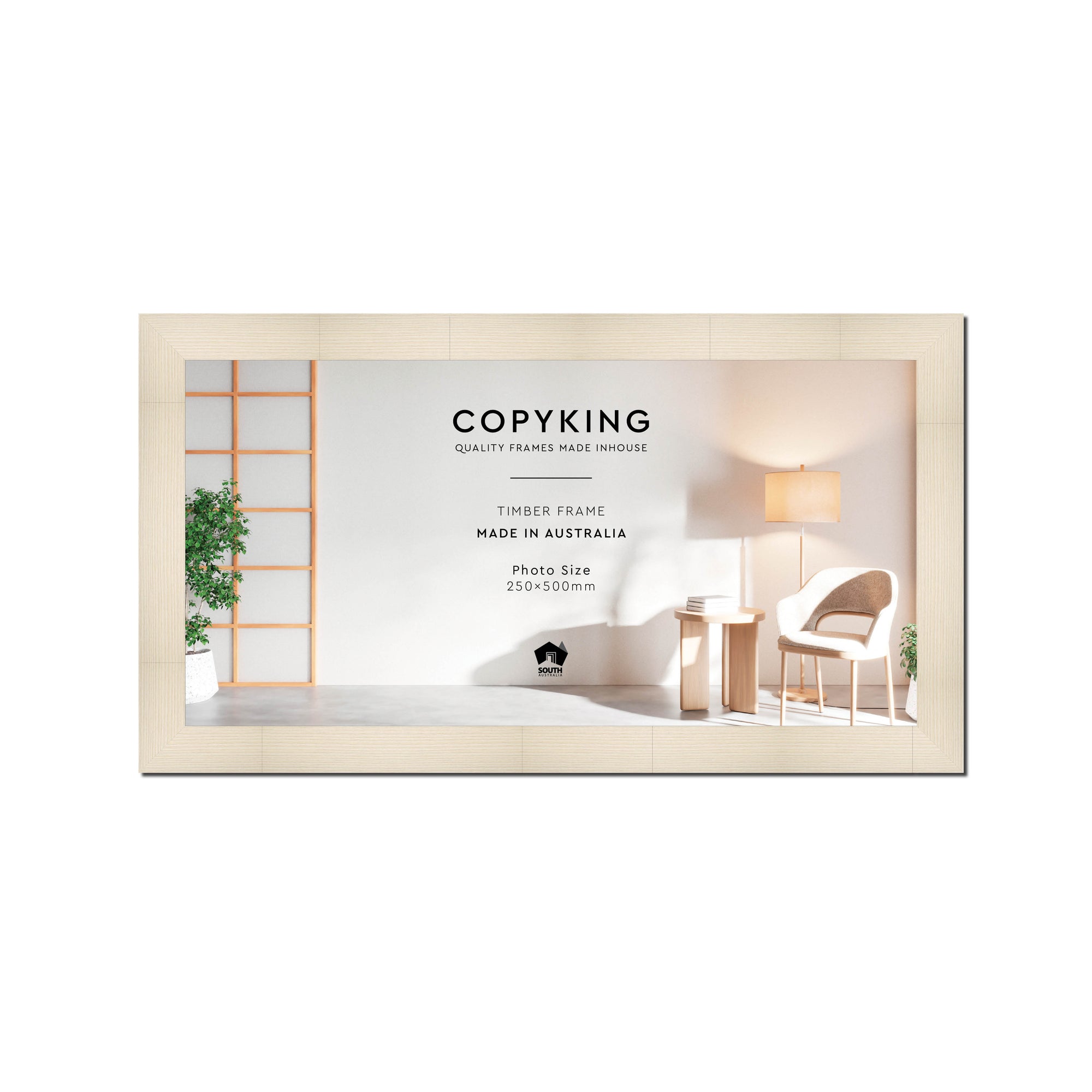 Moma Ivory  32mm Wood Panoramic Photo Frame - 25cm x 50cm