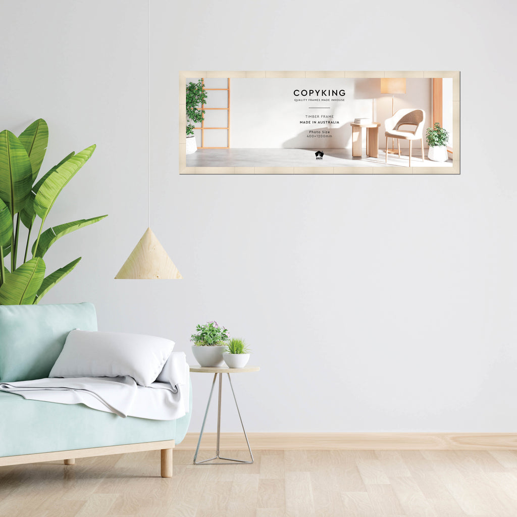 Moma Ivory  32mm Wood Panoramic Photo Frame - 40cm x 120cm