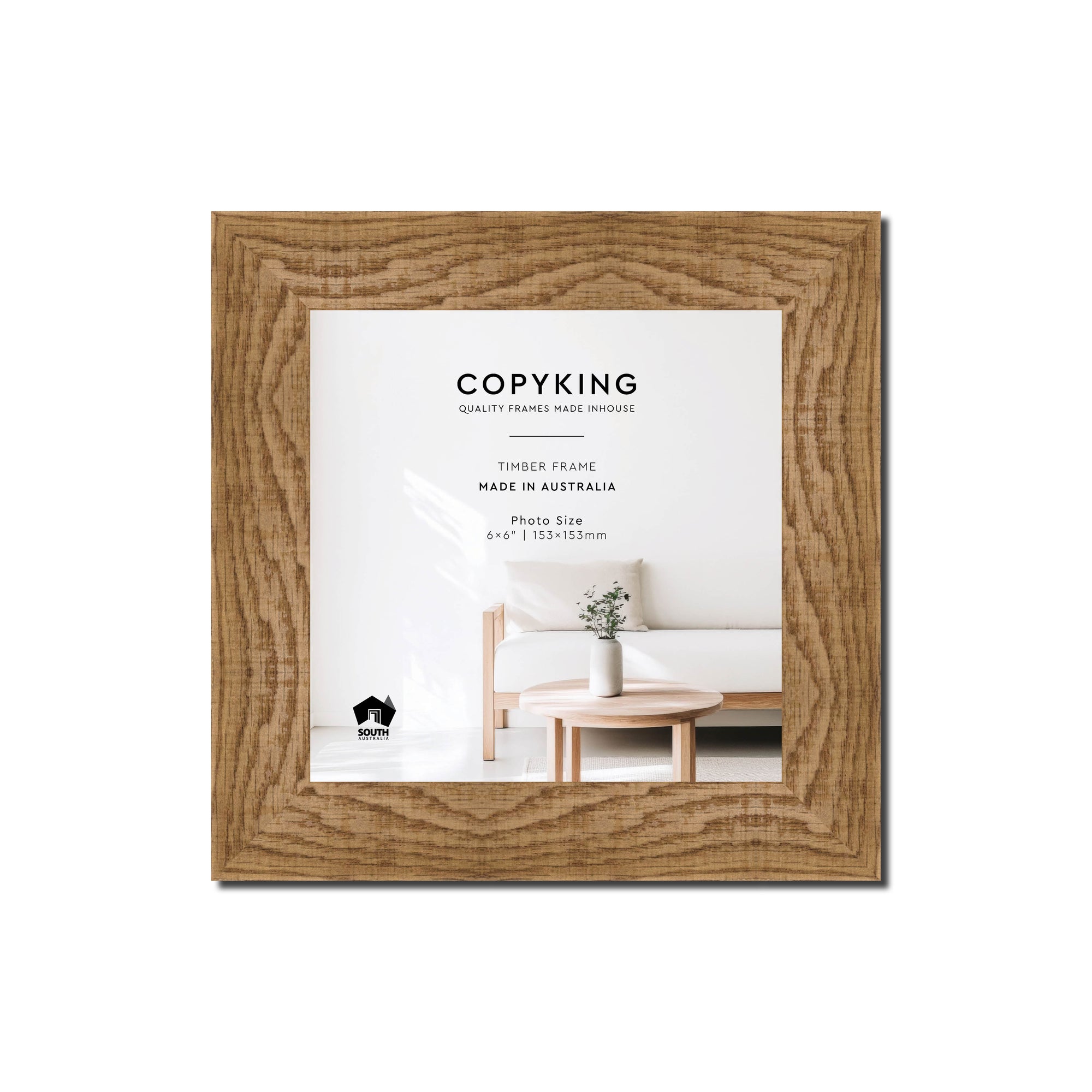 Moma Sand  32mm Wood Square Photo Frame - 6" x 6" (153mm x 153mm)