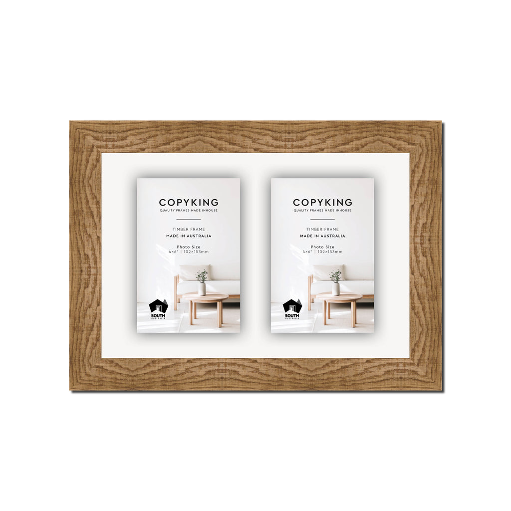 Moma Sand  32mm Wood Collage Photo Frame - 8" x 12" - 2 Photos (4" x 6")