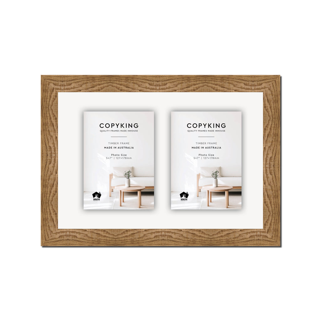 Moma Sand  32mm Wood Collage Photo Frame - 10" x 15" - 2 Photos (5" x 7")