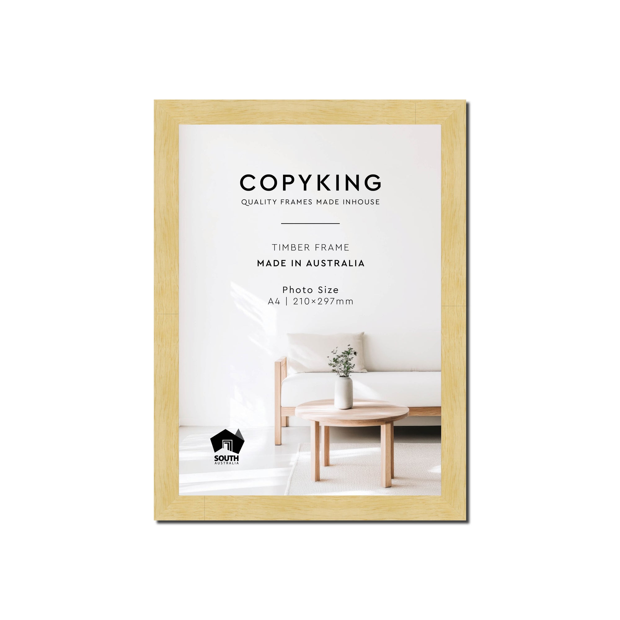 Prime Natural 20mm Wood Poster Frame - A4 (210mm x 297mm)