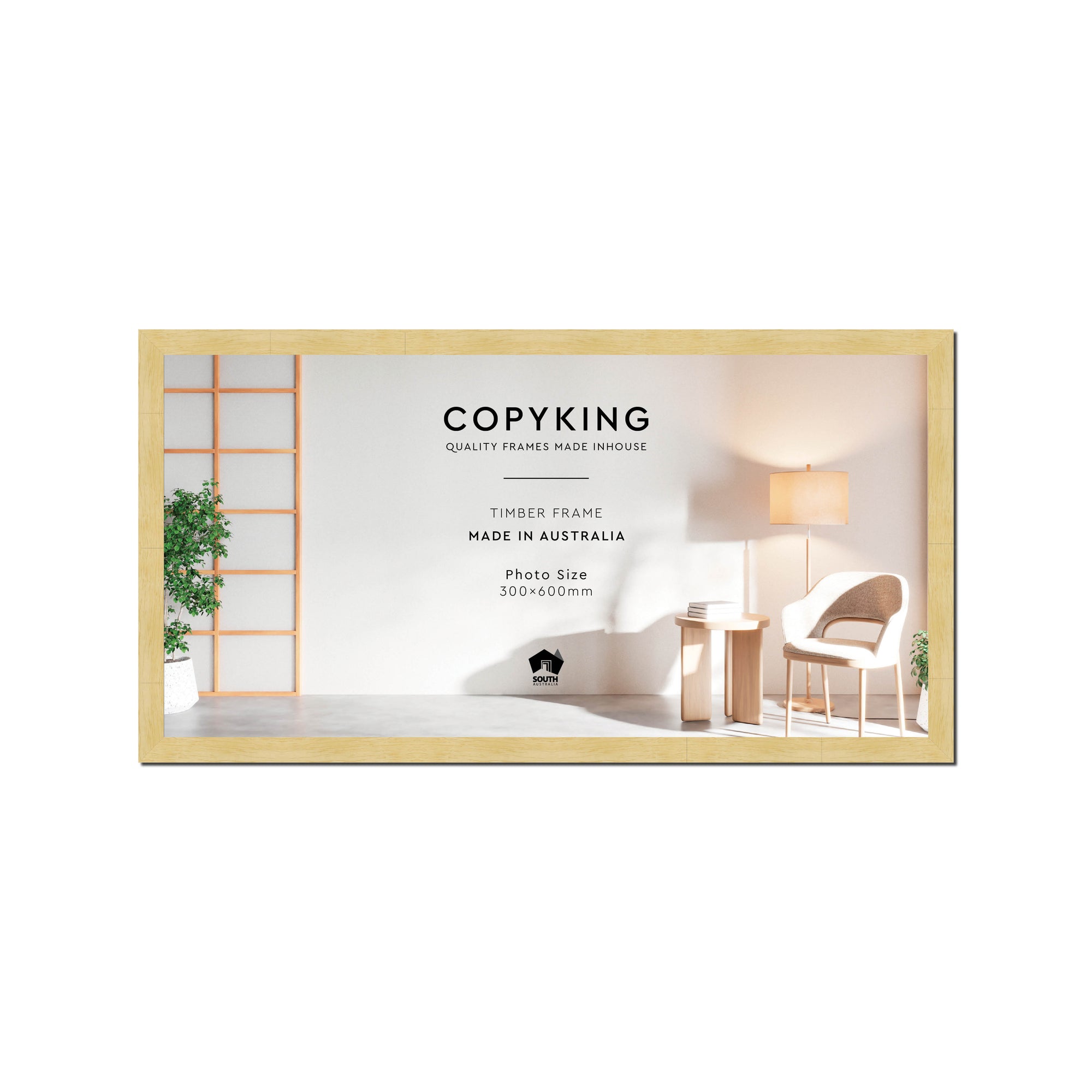 Natural 20mm Wood Panoramic Photo Frame - 30cm x 60cm