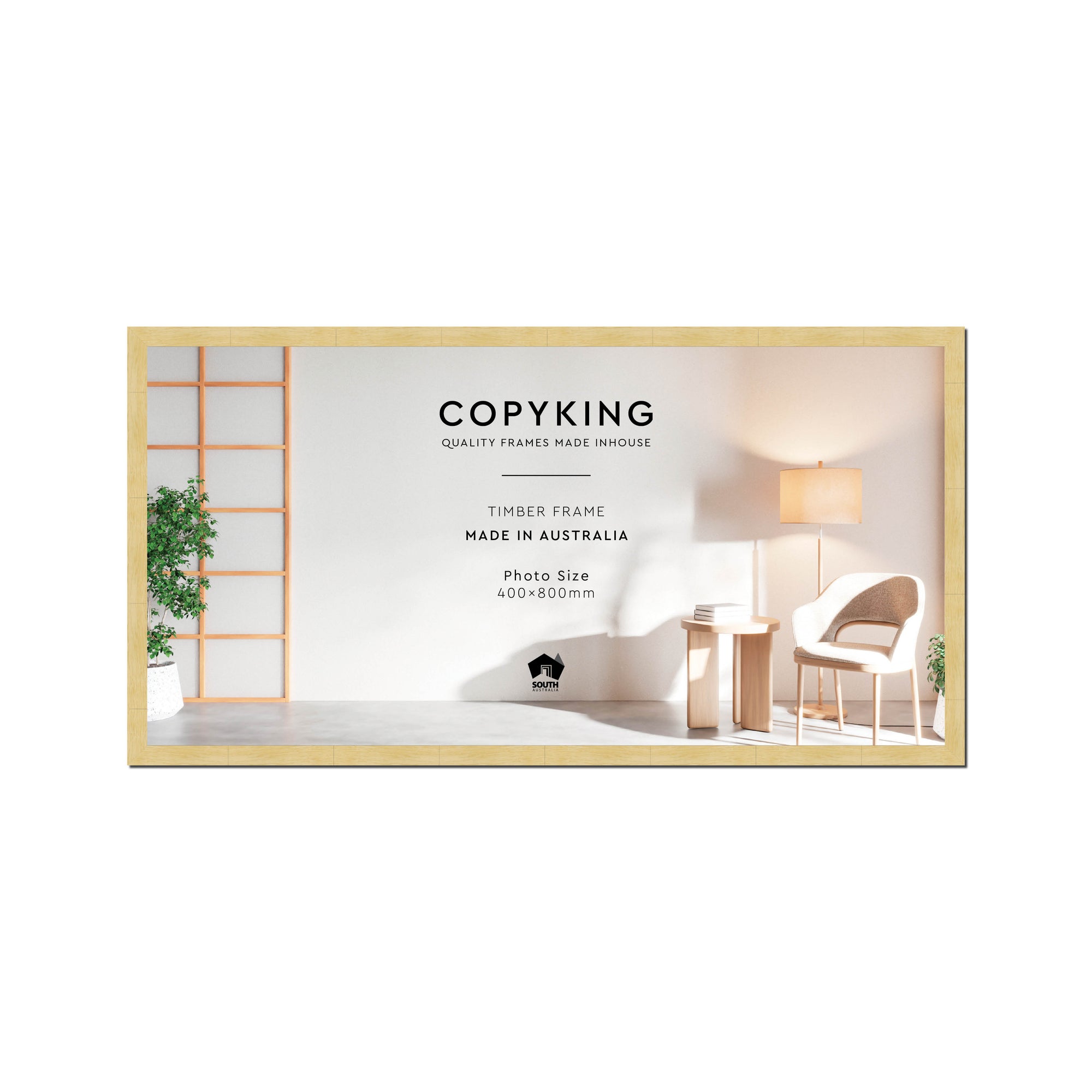 Natural 20mm Wood Panoramic Photo Frame - 40cm x 80cm