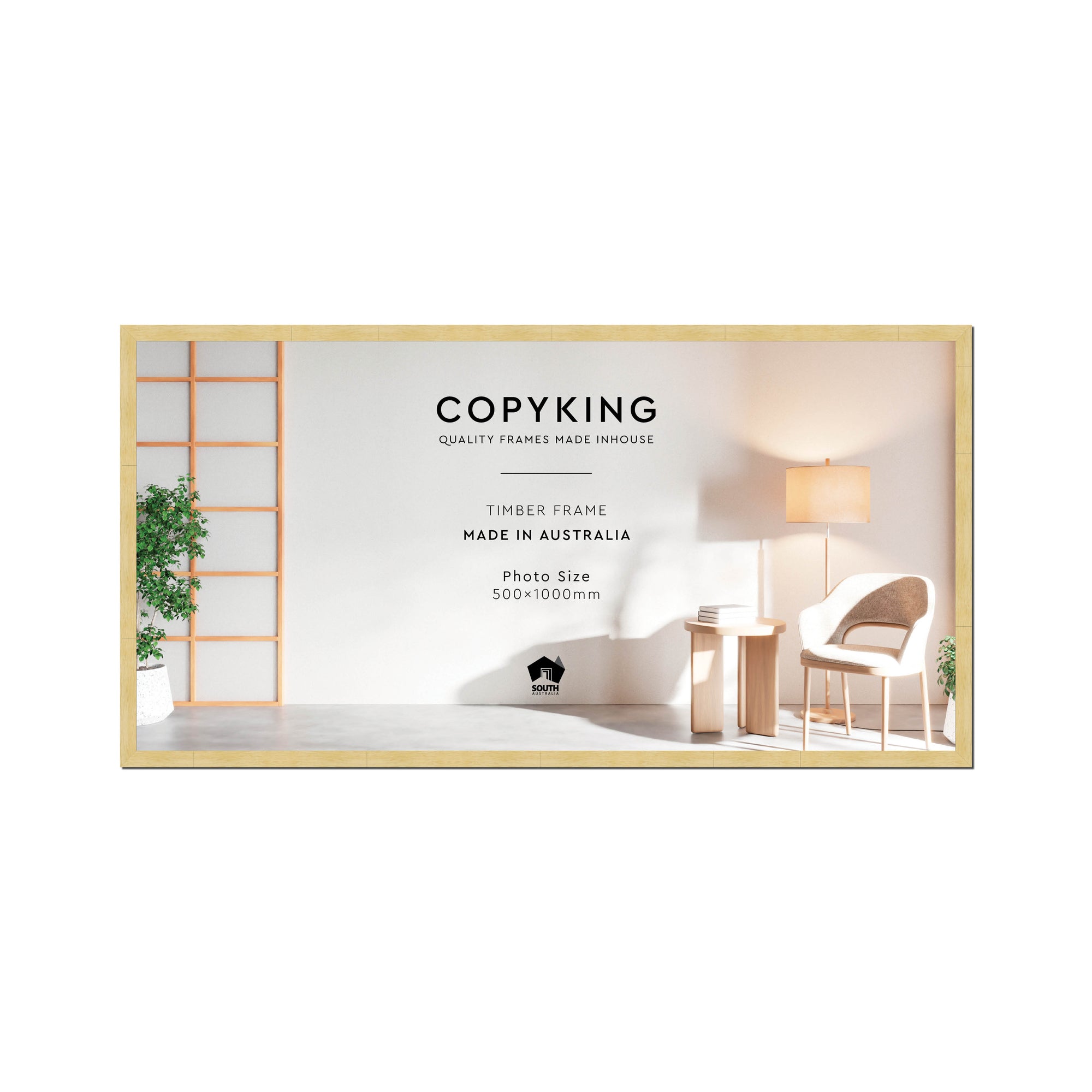 Prime Natural 20mm Wood Panoramic Photo Frame - 50cm x 100cm