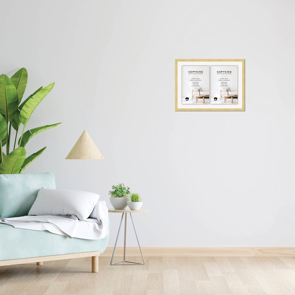 Natural 20mm Wood Certificate Frame - 370mm x 510mm - 2 Certificates (A4)