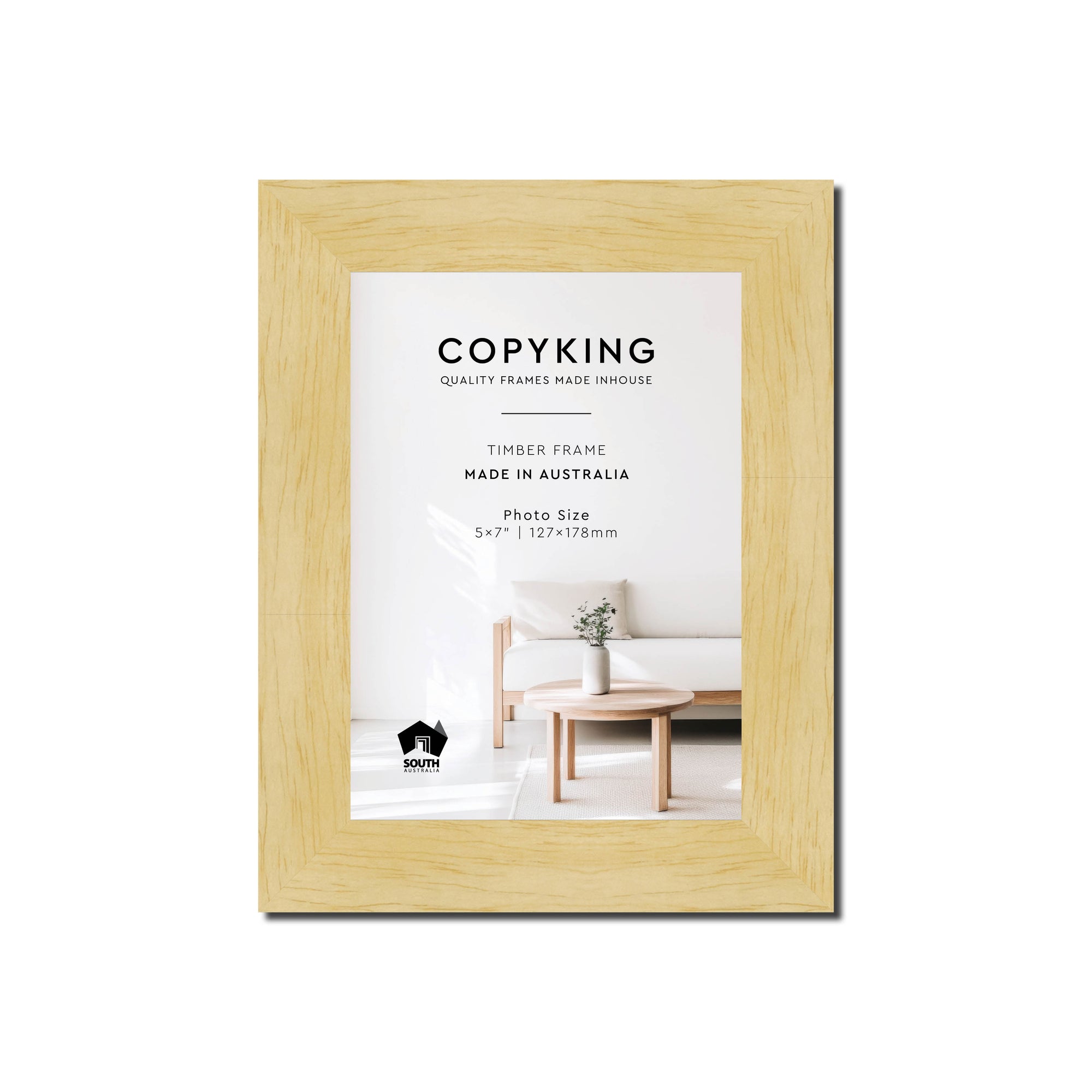 Natural 30mm Wood Photo Frame - 5" x 7" (127mm x 178mm)