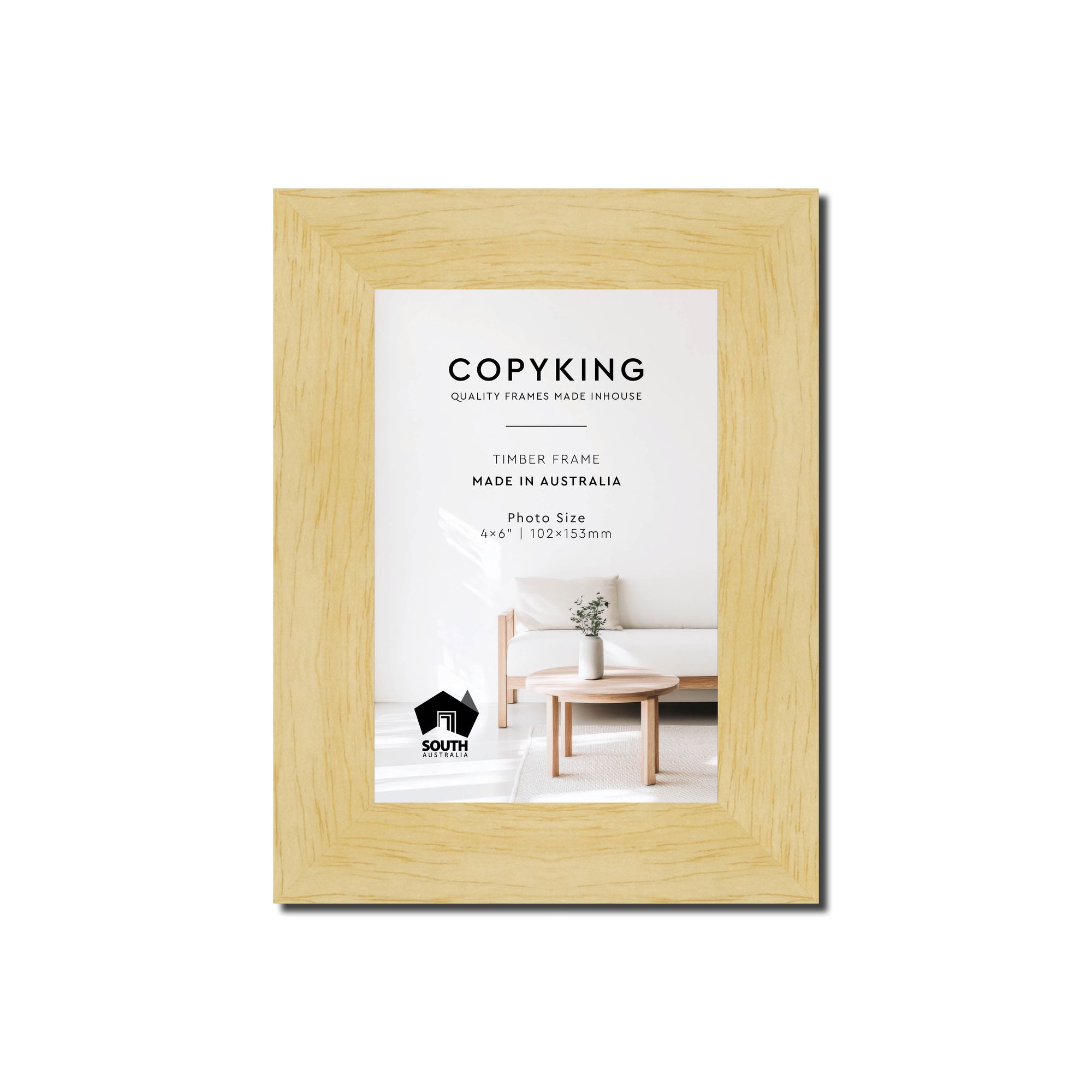 Natural 30mm Wood Photo Frame - 4" x 6" (102mm x 153mm)