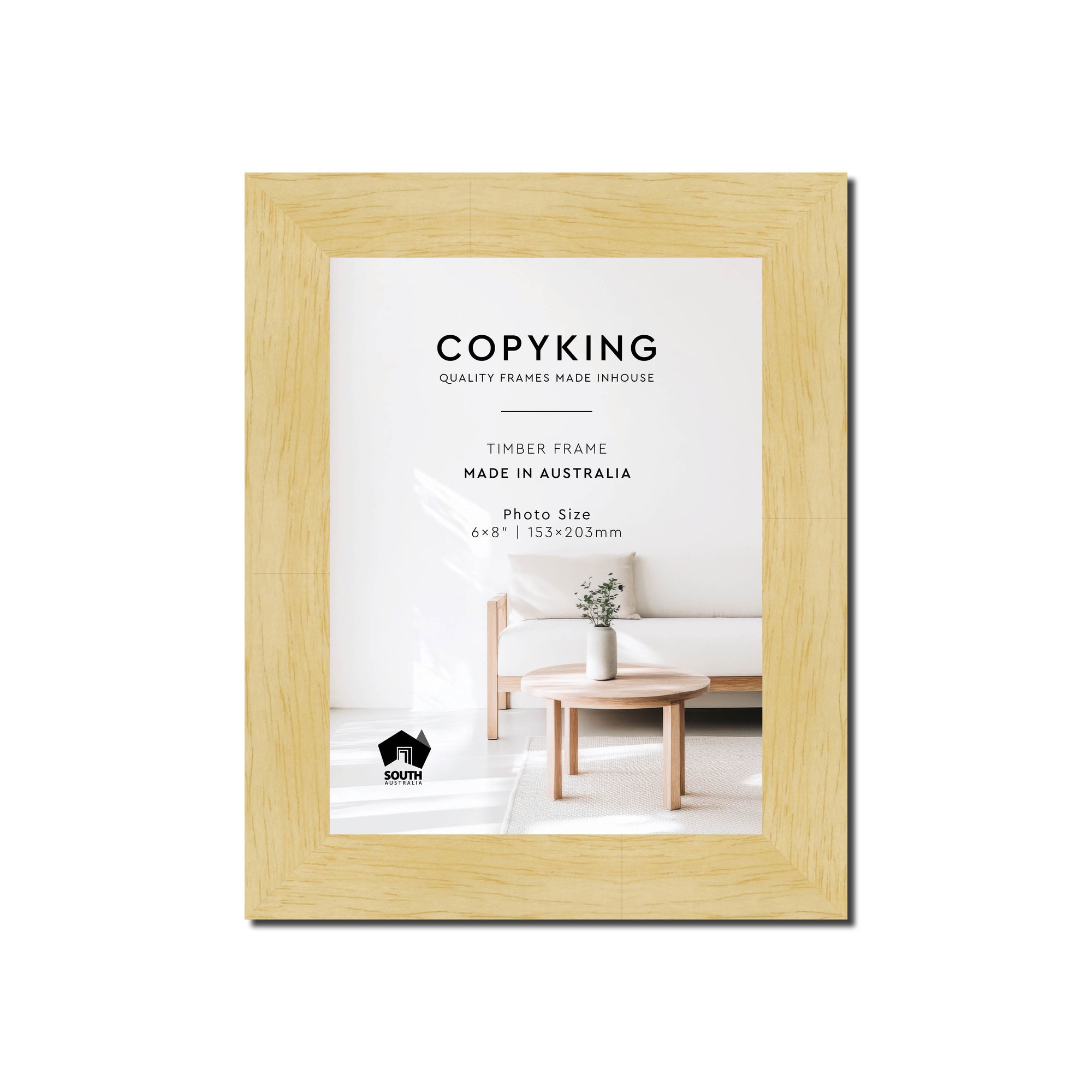 Natural 30mm Wood Photo Frame - 6" x 8" (153mm x 203mm)