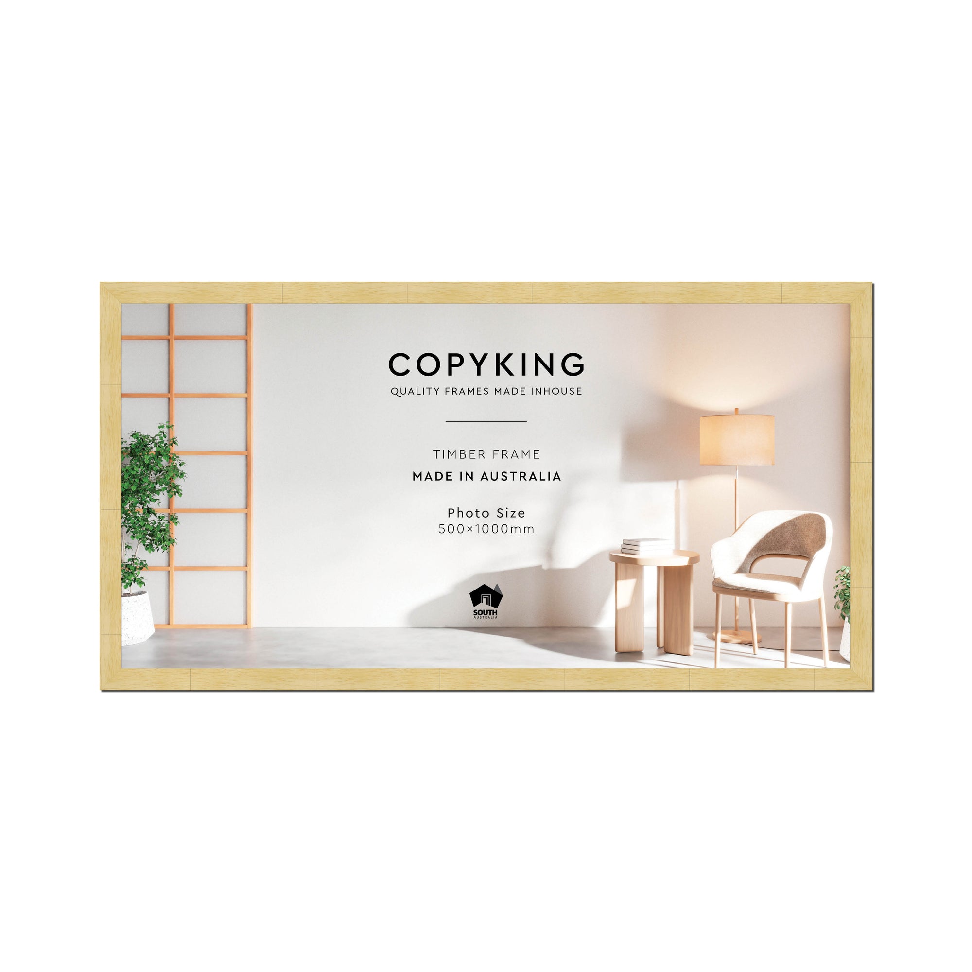 Natural 30mm Wood Panoramic Photo Frame - 50cm x 100cm