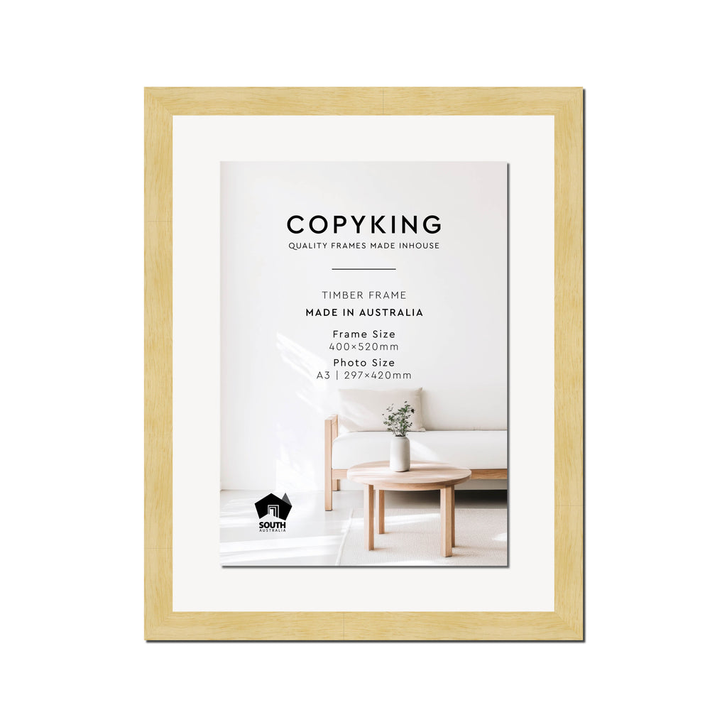 Natural 30mm Wood Certificate Frame - 400mm x 520mm - 1 Certificates (A3)