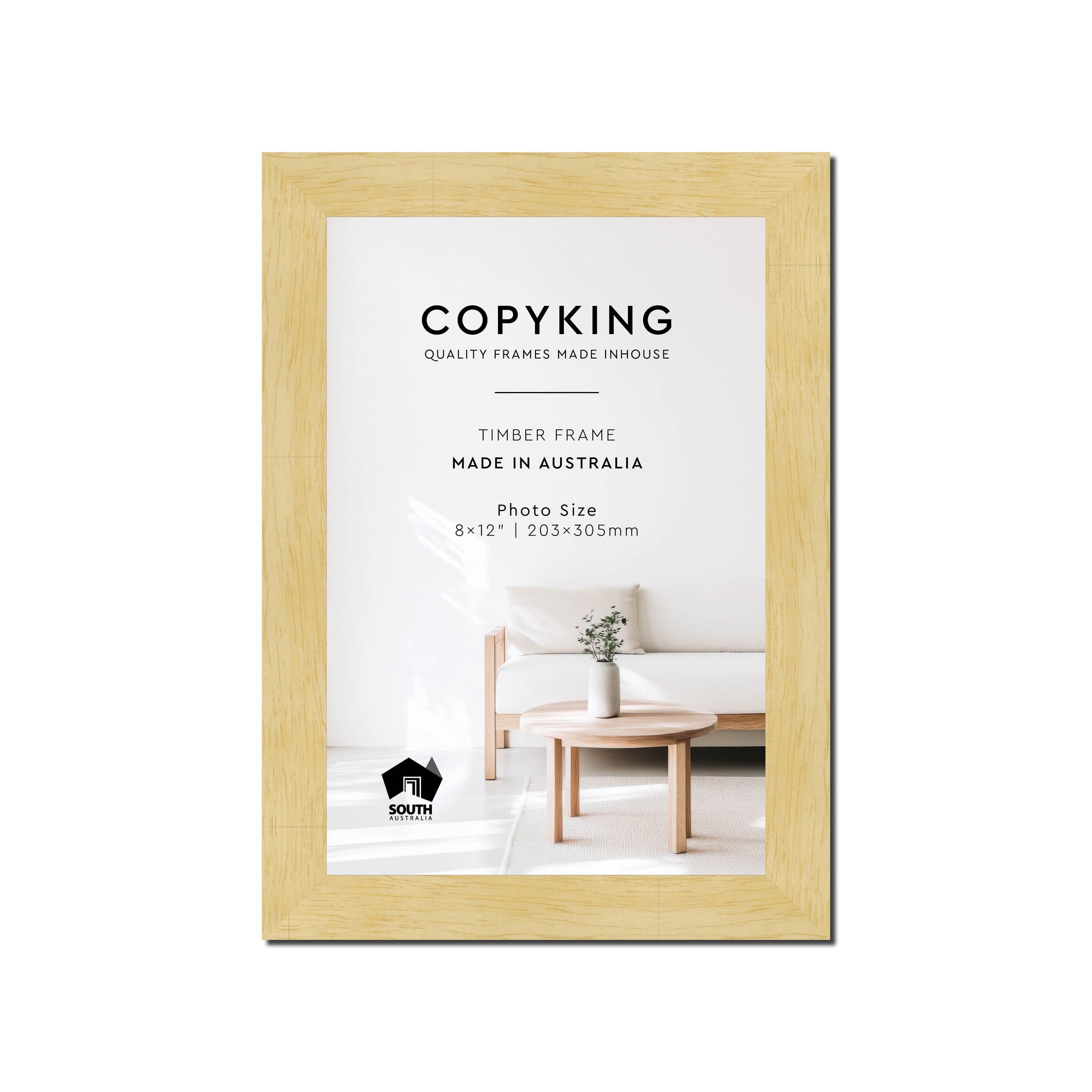 Natural 30mm Wood Photo Frame - 8" x 12" (203mm x 305mm)