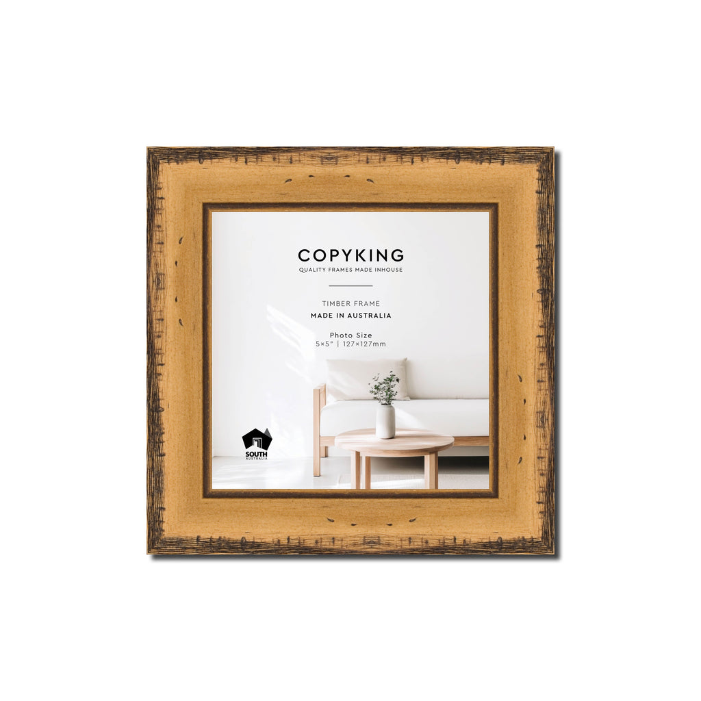 Pioneer Light Brown 30mm Wood Square Photo Frame - 5" x 5" (127mm x 127mm)