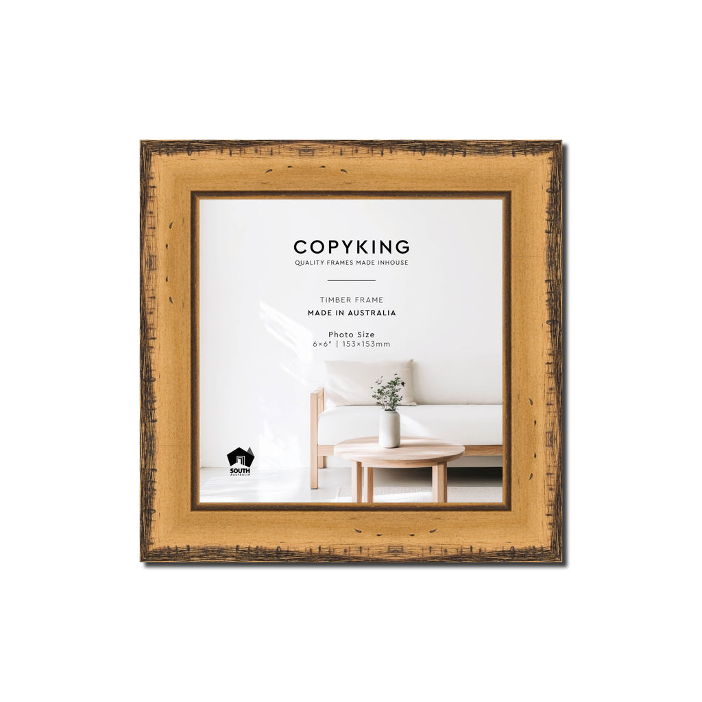 Pioneer Light Brown 30mm Wood Square Photo Frame - 6" x 6" (153mm x 153mm)