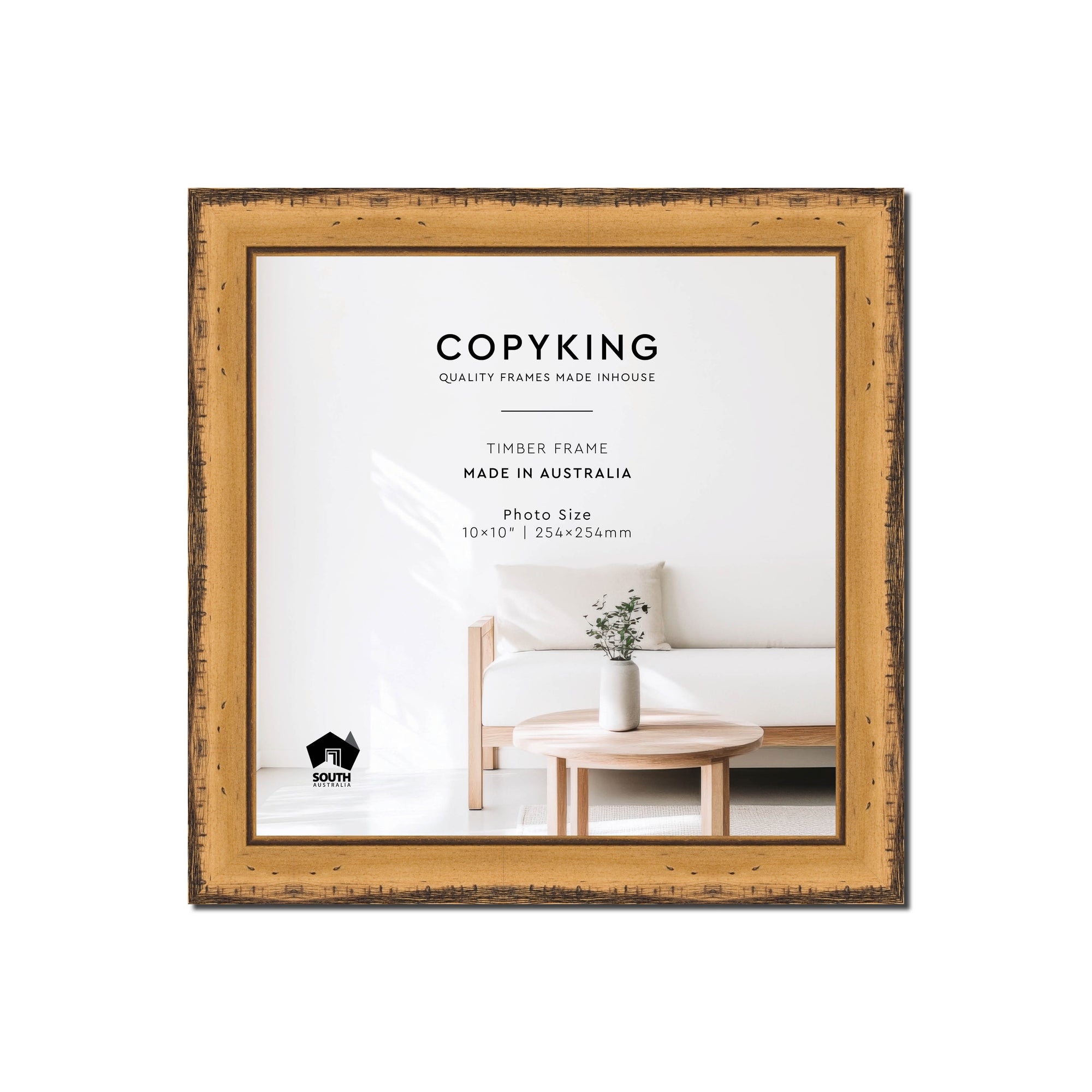 Pioneer Light Brown 30mm Wood Square Photo Frame - 10" x 10" (254mm x 254mm)