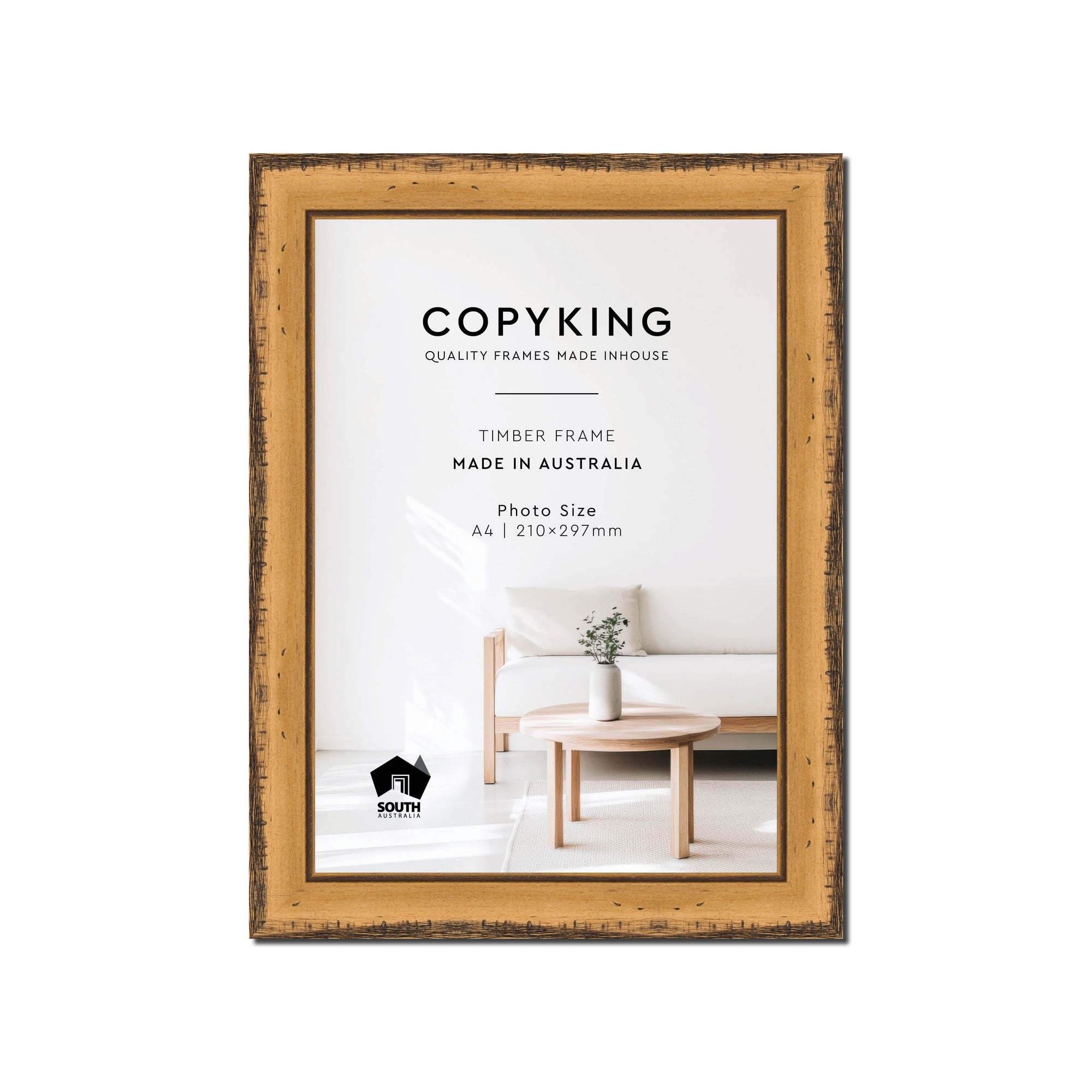 Pioneer Light Brown 30mm Wood Poster Frame - A4 (210mm x 297mm)