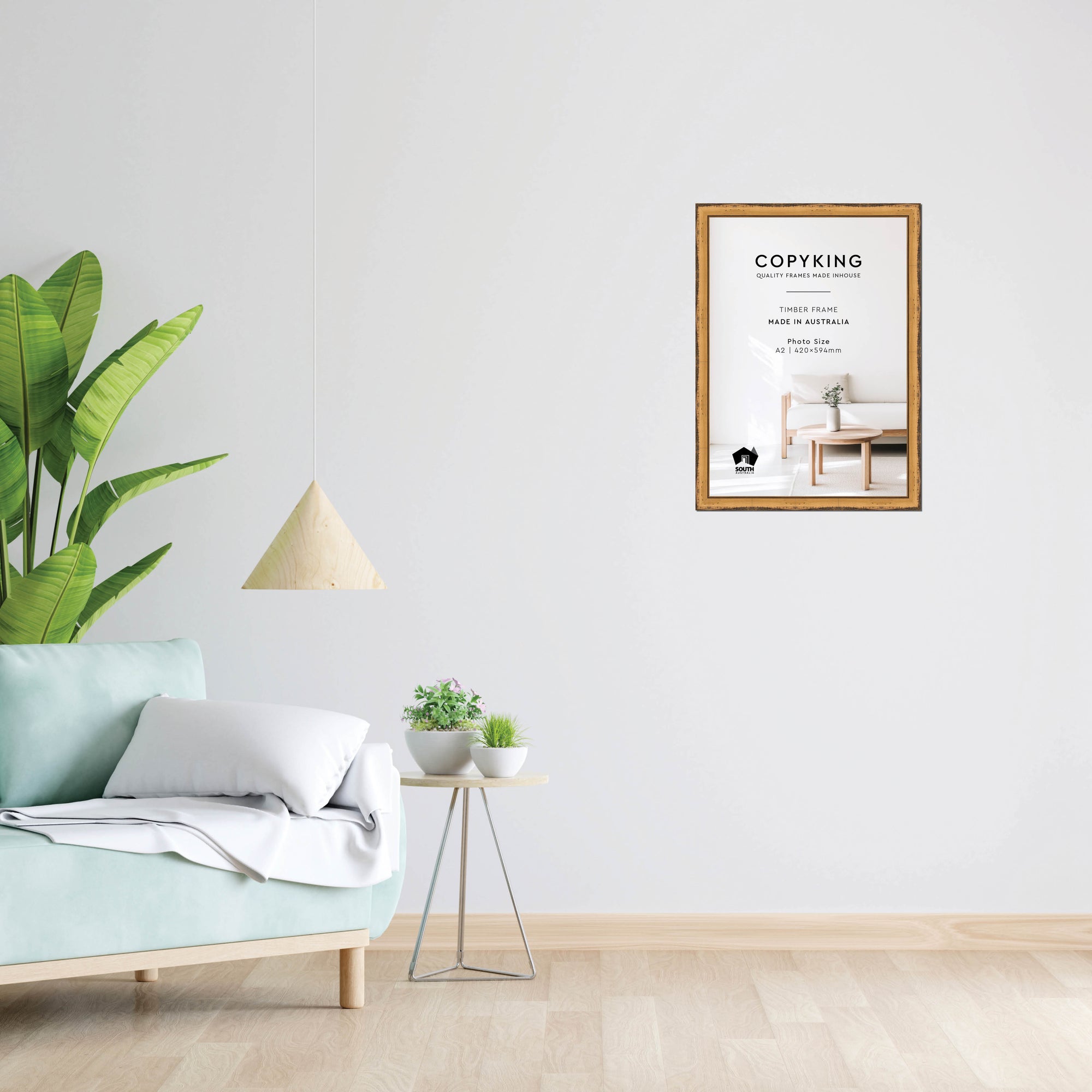Pioneer Light Brown 30mm Wood Poster Frame - A2 (420mm x 594mm)
