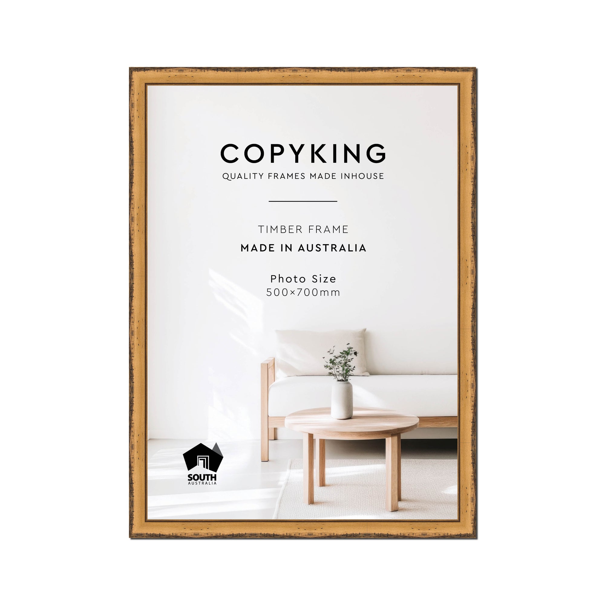 Pioneer Light Brown 30mm Wood Poster Frame - 50cm x 70cm