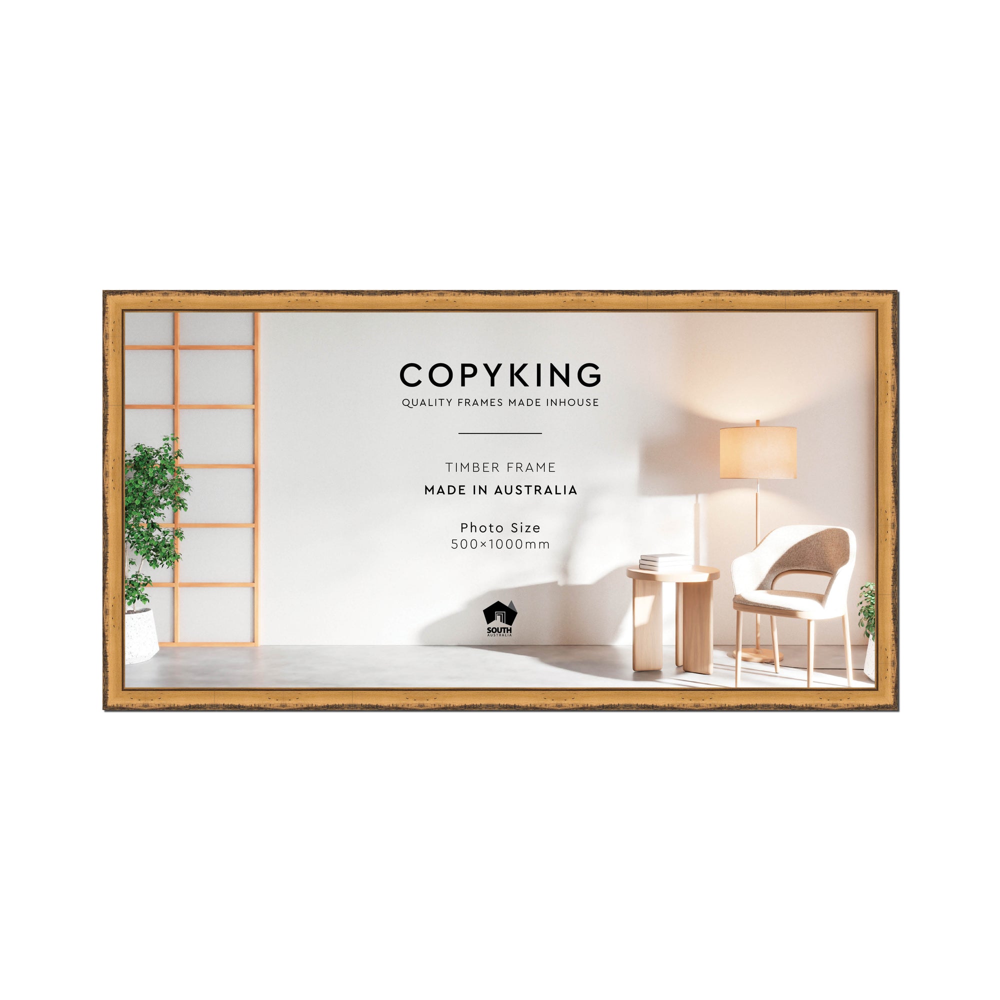 Pioneer Light Brown 30mm Wood Panoramic Photo Frame - 50cm x 100cm