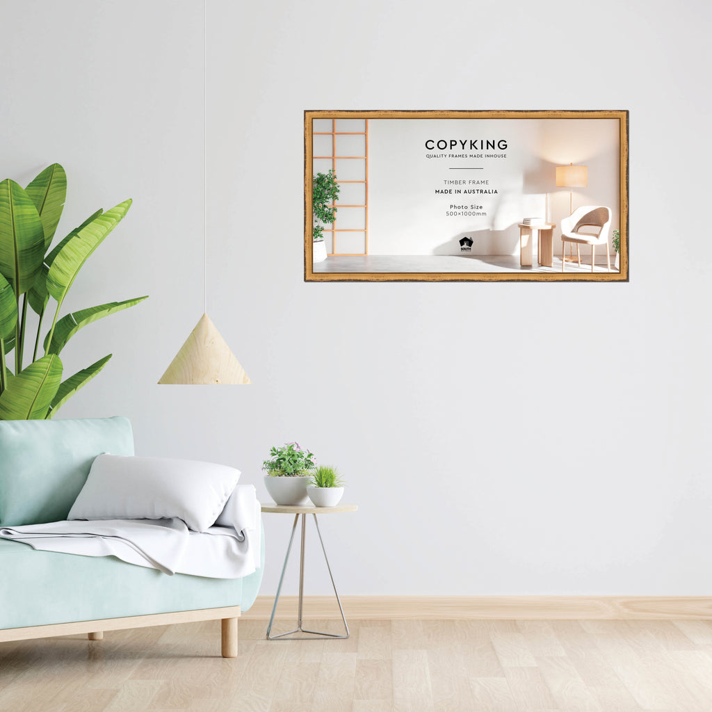 Pioneer Light Brown 30mm Wood Panoramic Photo Frame - 50cm x 100cm